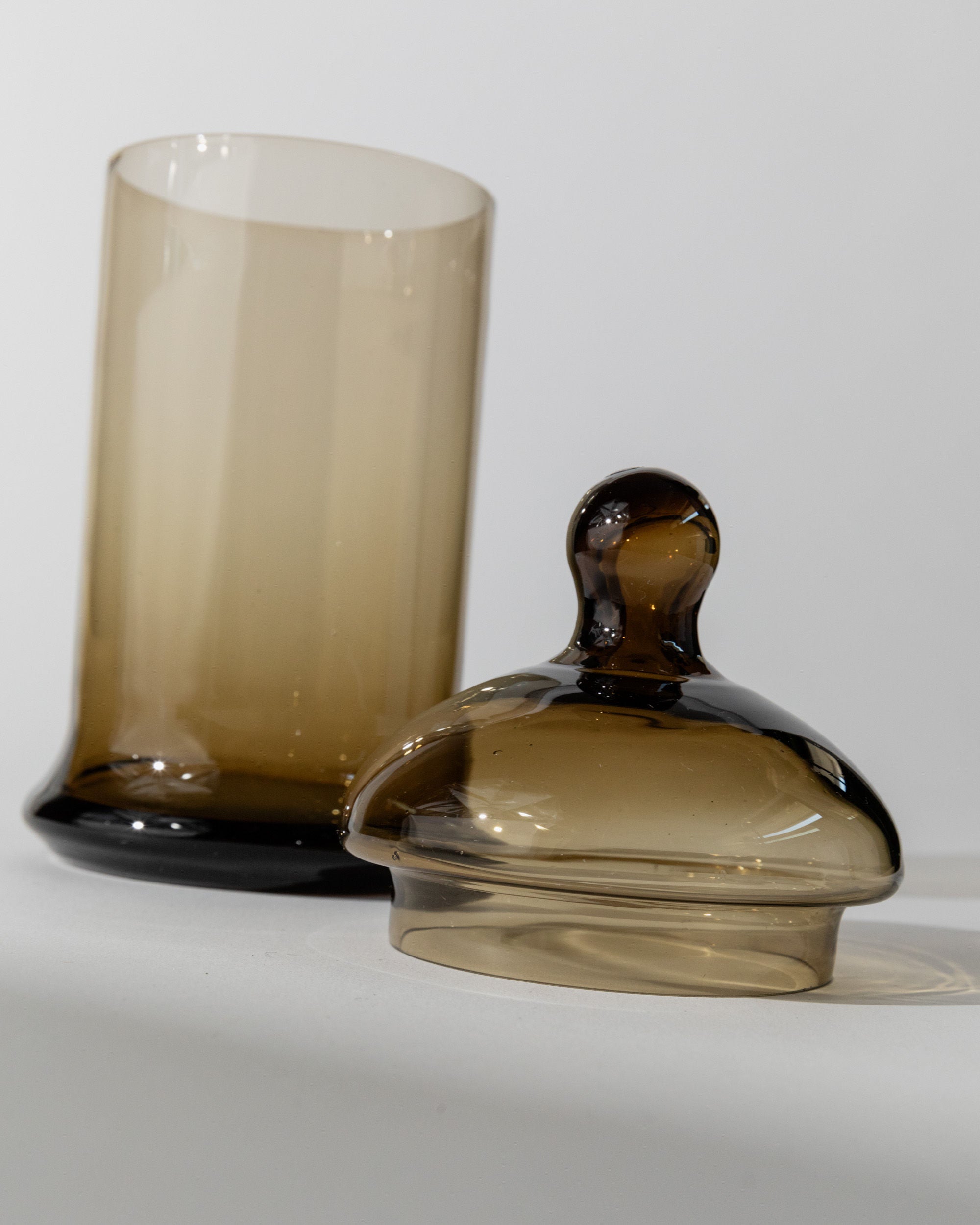 Amber Glass Lidded Box, Italy 1970s