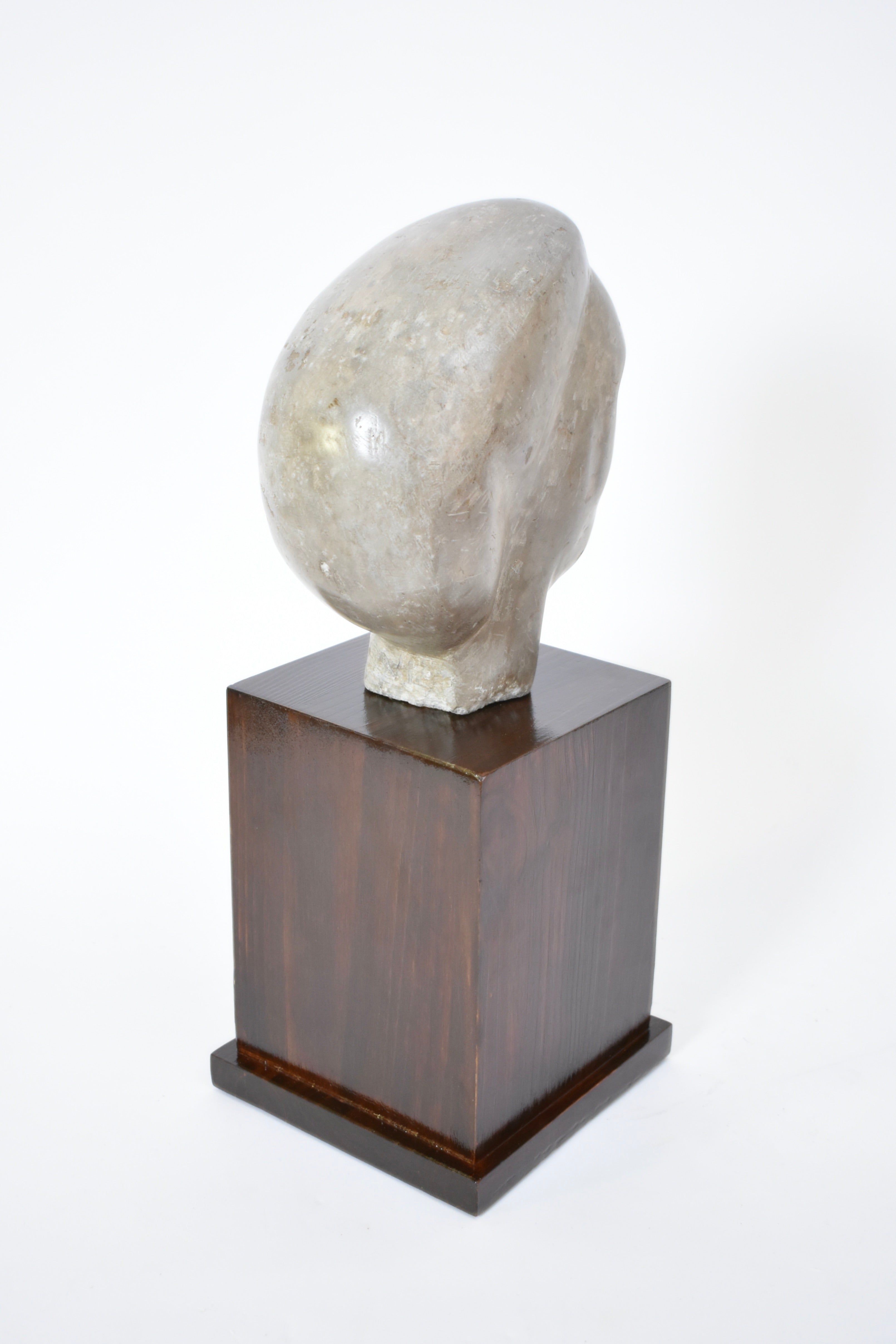 Marble Woman's Face Sculpture, 1940s