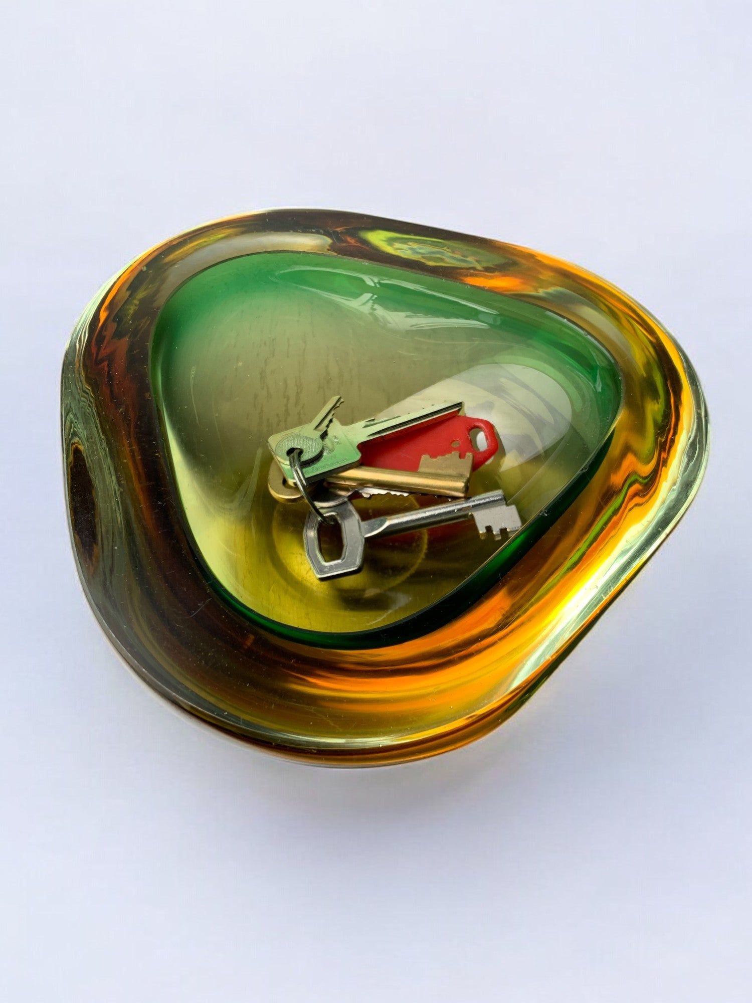 Vide-poches Sommerso par Seguso, Verre de Murano, Italie, Années 70