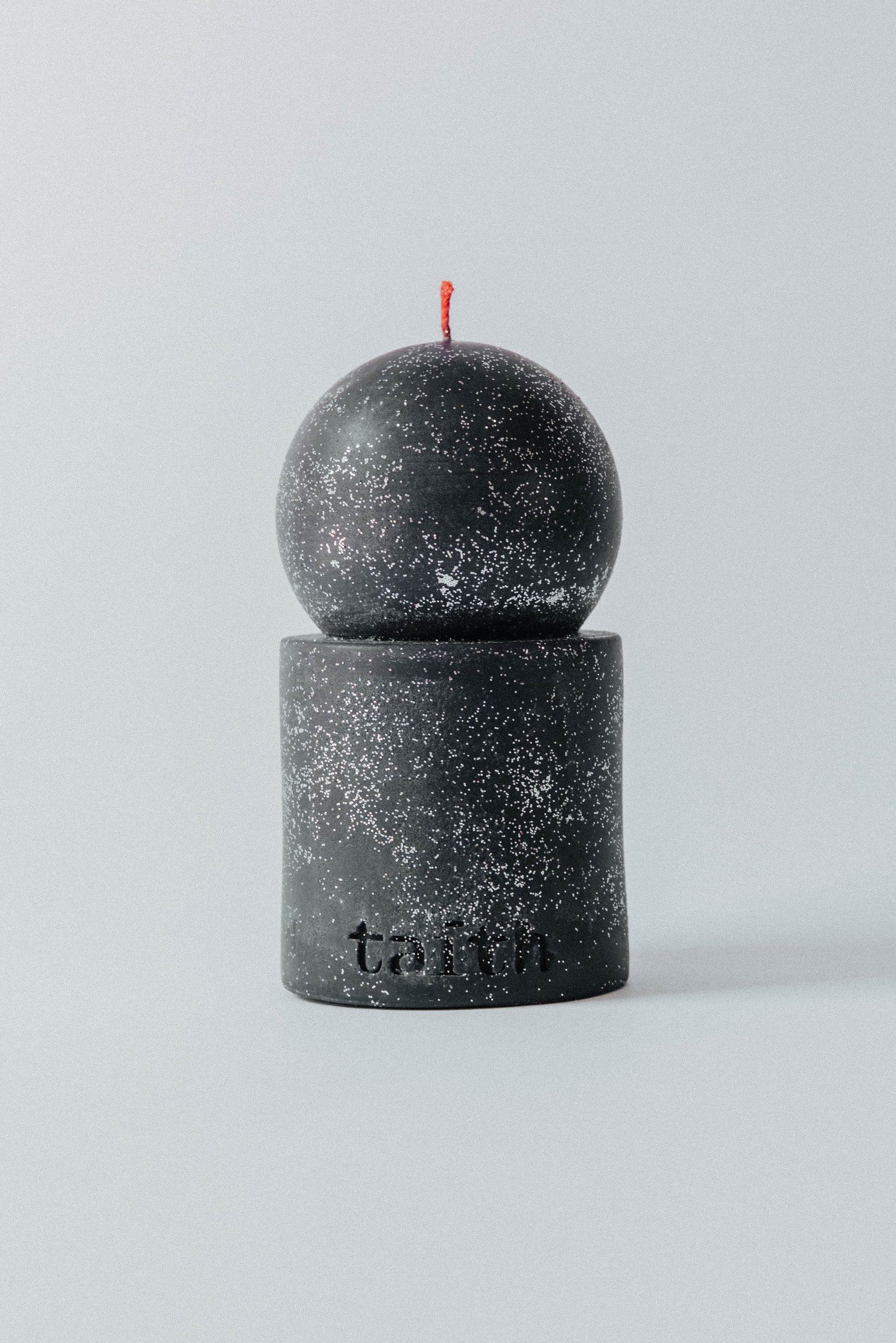 Lulu Candle Black With Silver Eco Glitter