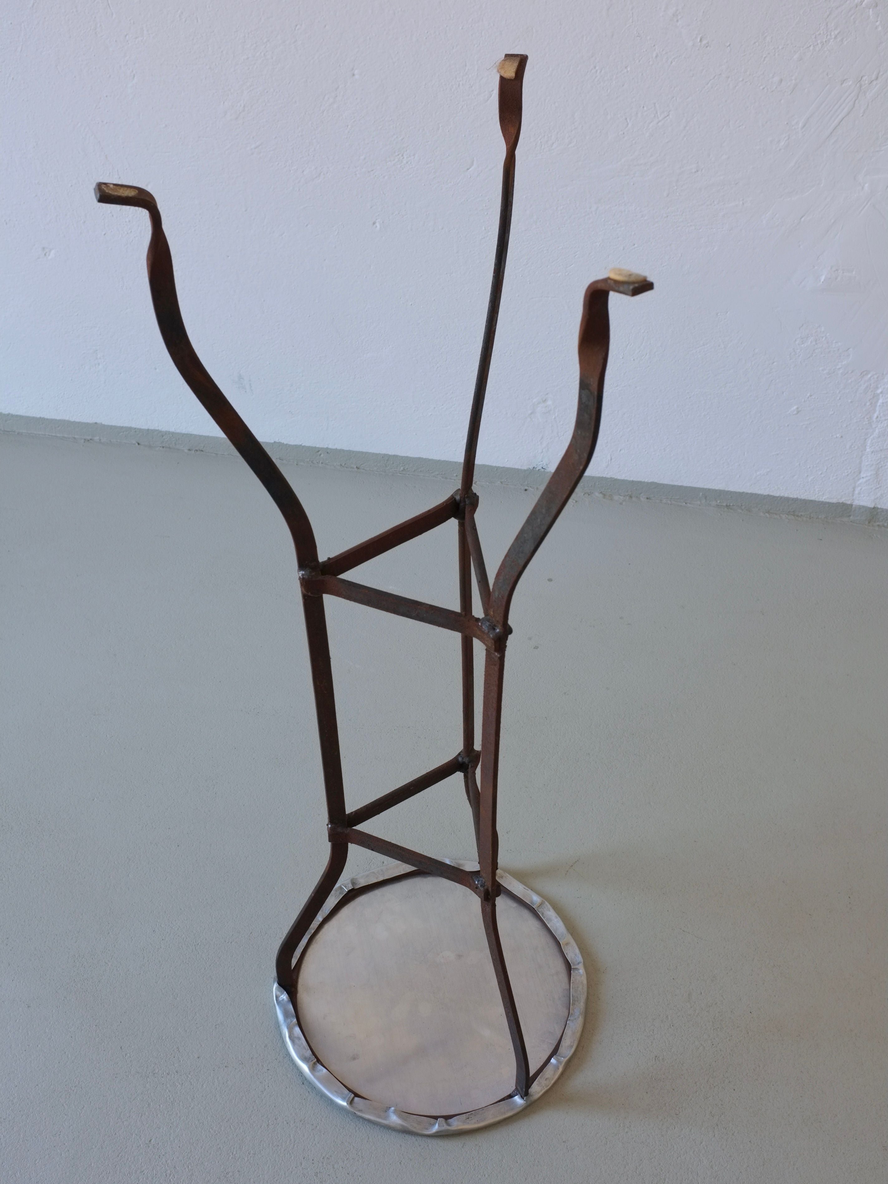 Vintage Iron Pedestal Side Table