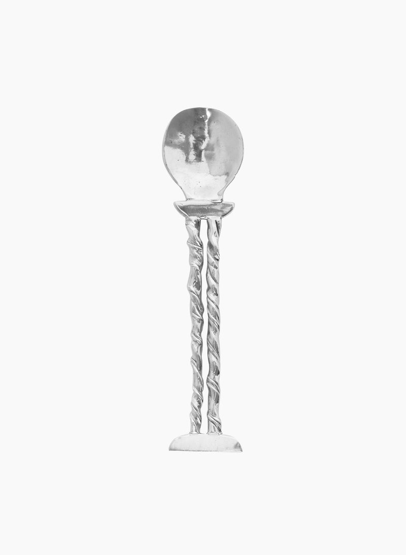 Clear glass spoon with twisted spiral handle by Corali