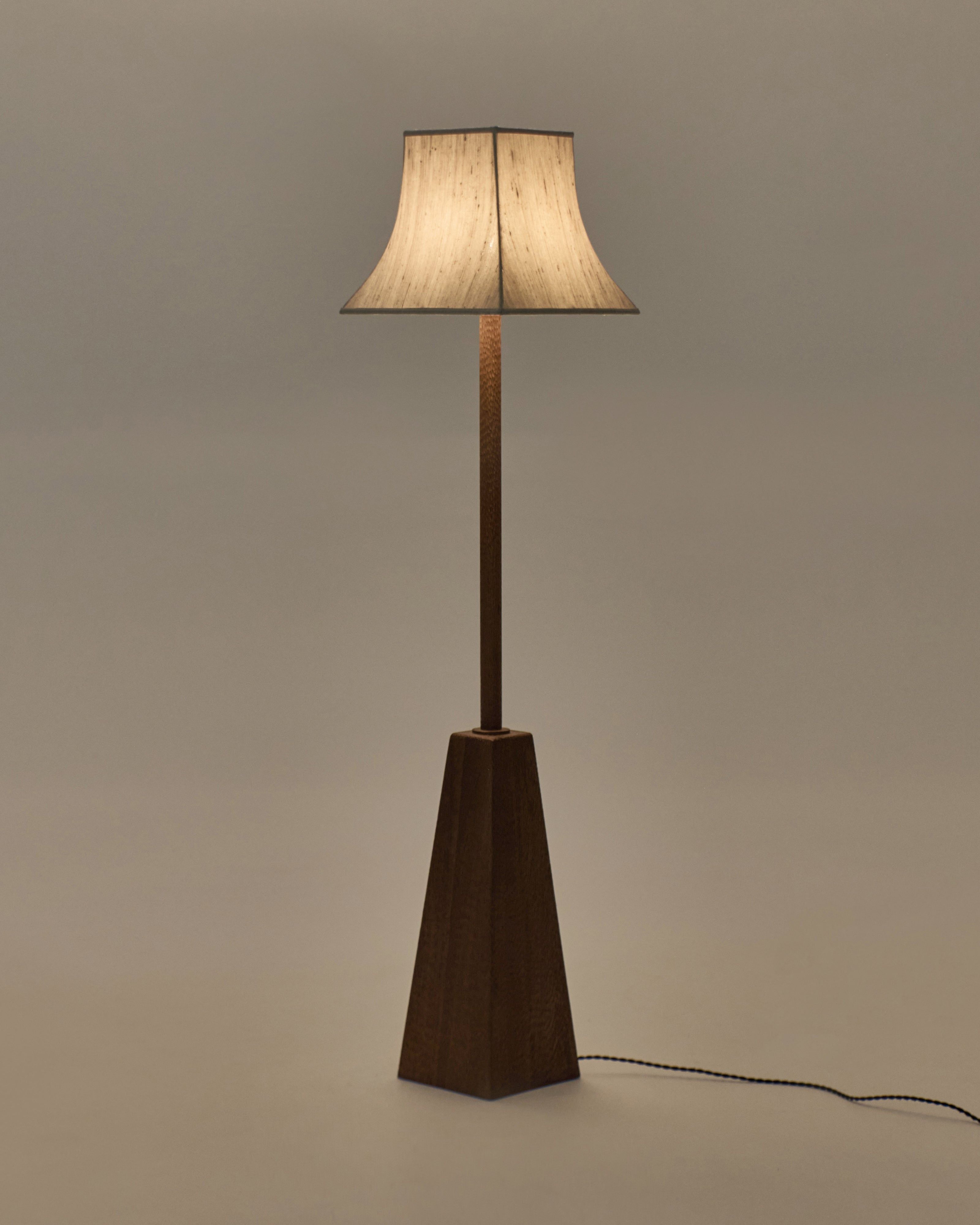 Coquette Floor Light — modern lamp with textured wooden base