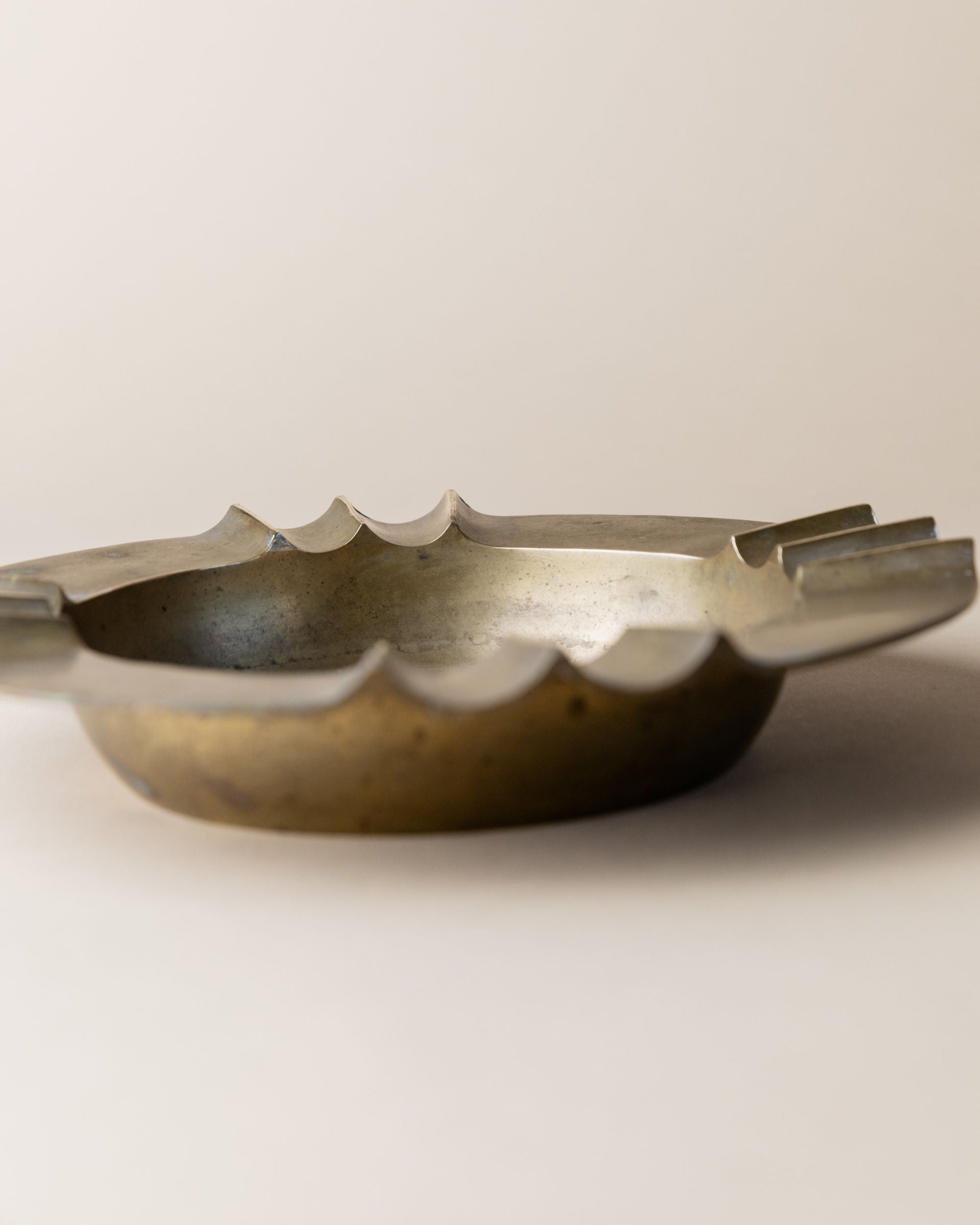Brass Ashtray Brutalist, Italy 1940s