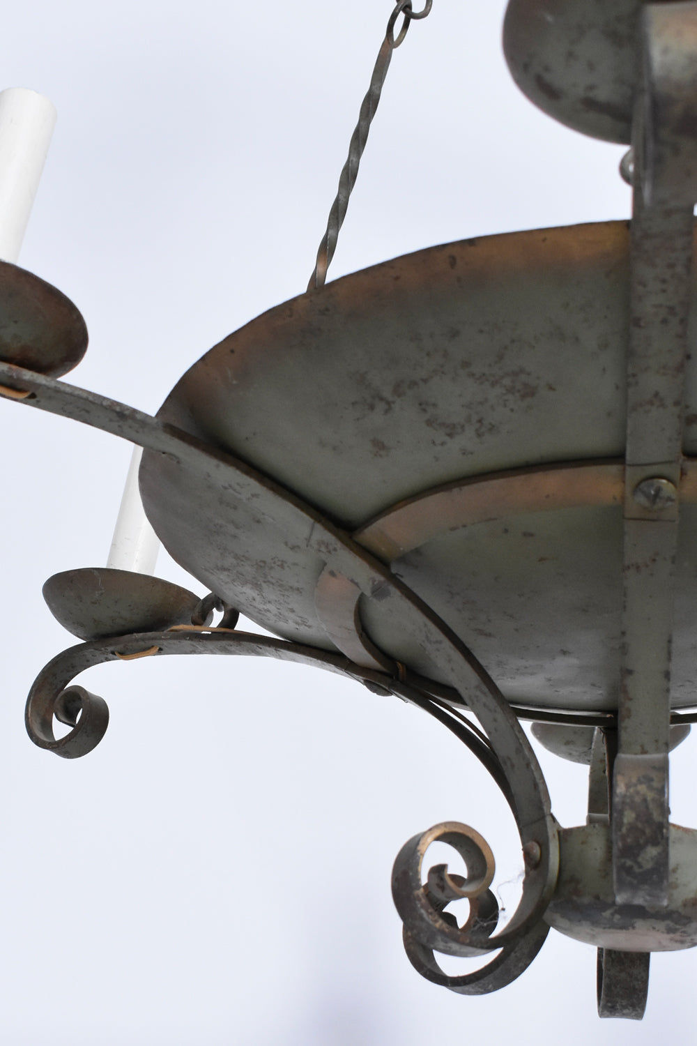 Wrought Iron Ceiling Lamp, 1940s.
