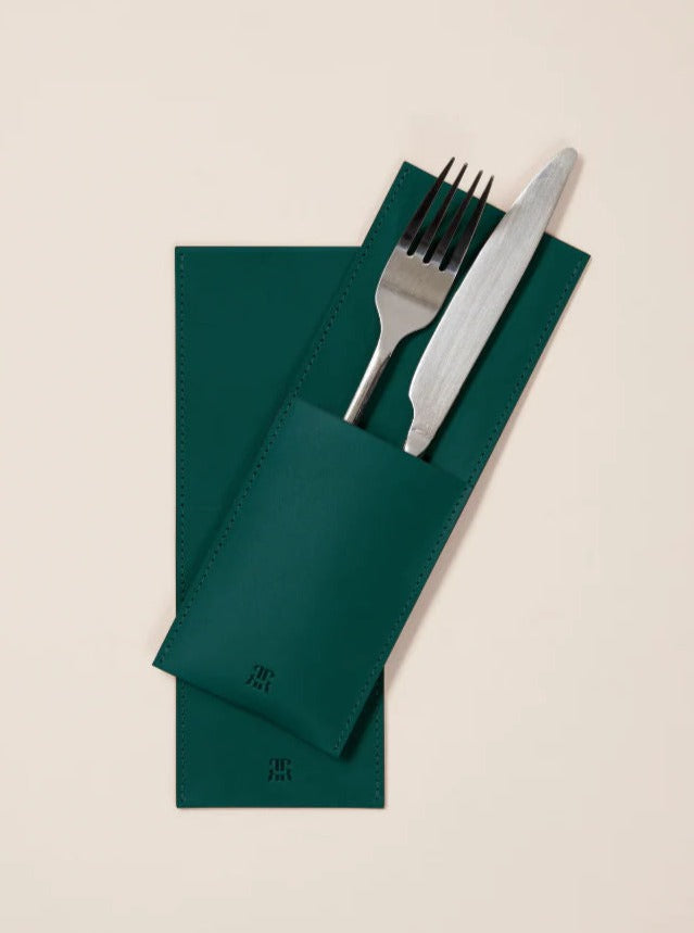 Leather Cutlery Holder (set of 4) — lifestyle setting