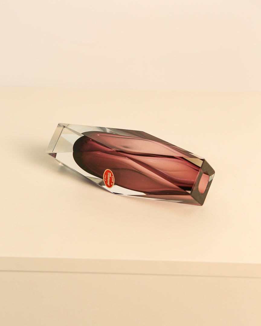 Burgundy “Diamond” Vase by Flavio Poli 80's