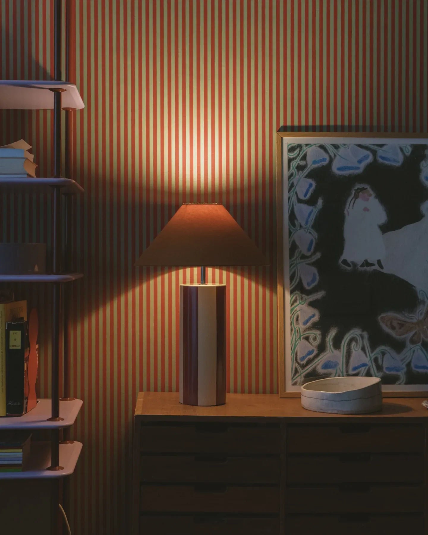 Lampe de Table 'Ombrellina' Oxblood & Cognac