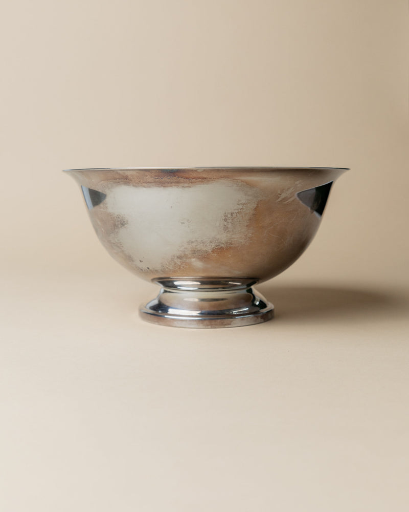 Vintage silverplated decorative bowl on pedestal base, Italy 1960s