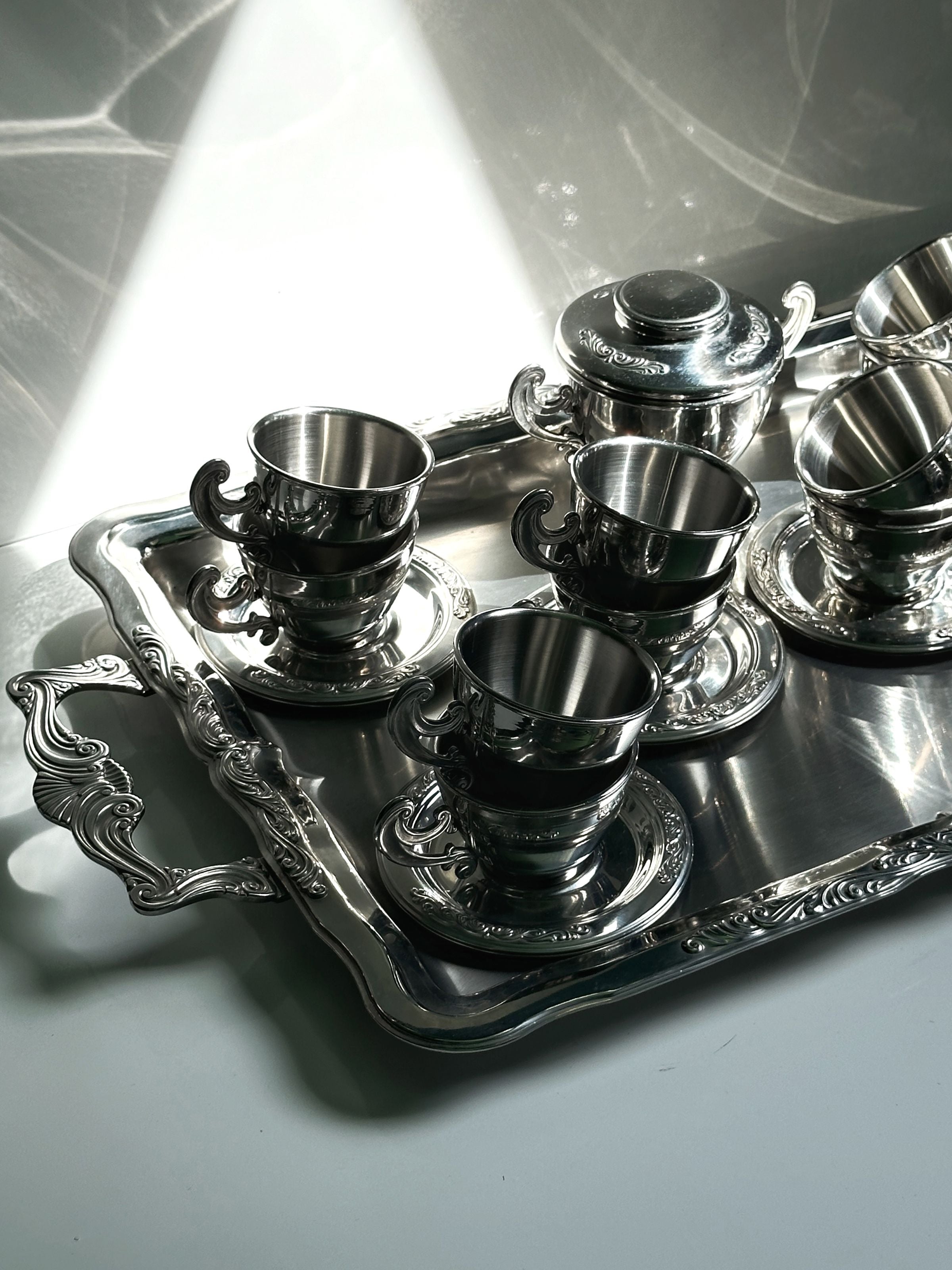 Italian Inox Steel Coffee Set for 12 Persons