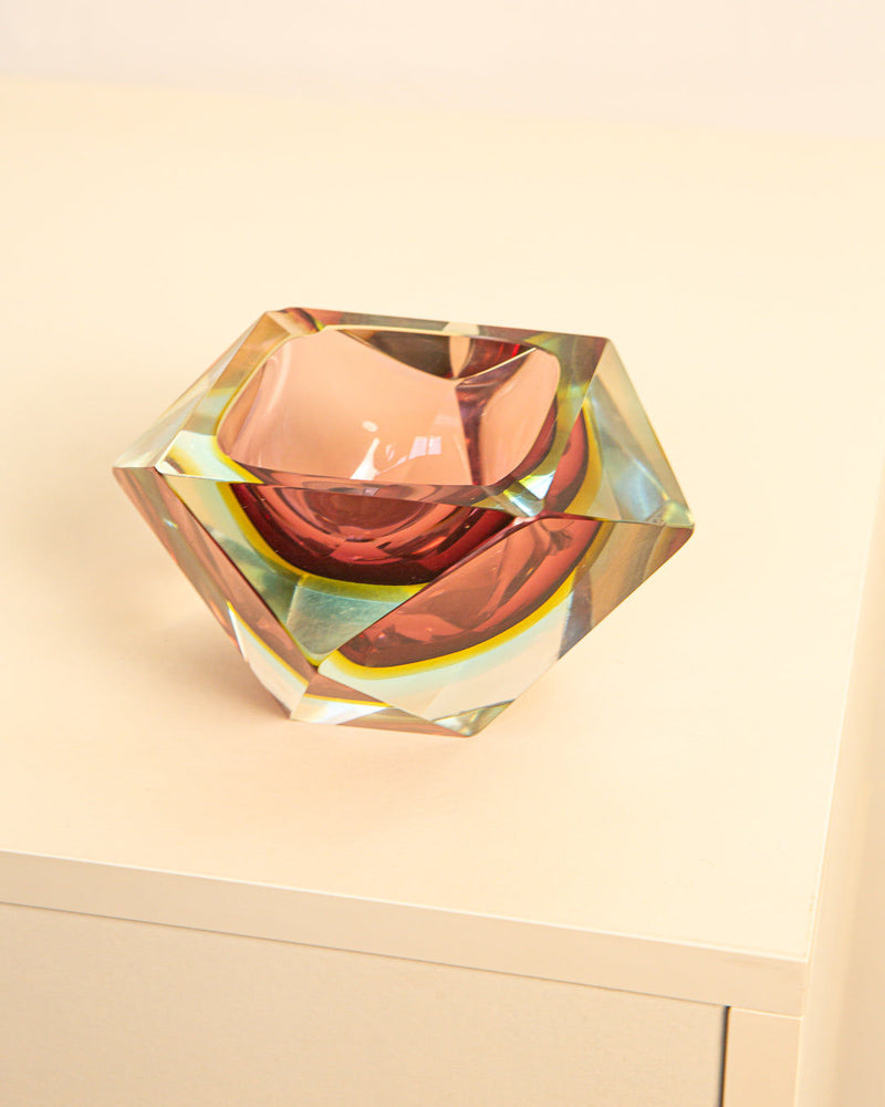 Murano glass diamant vide-poche showing faceted crystal structure