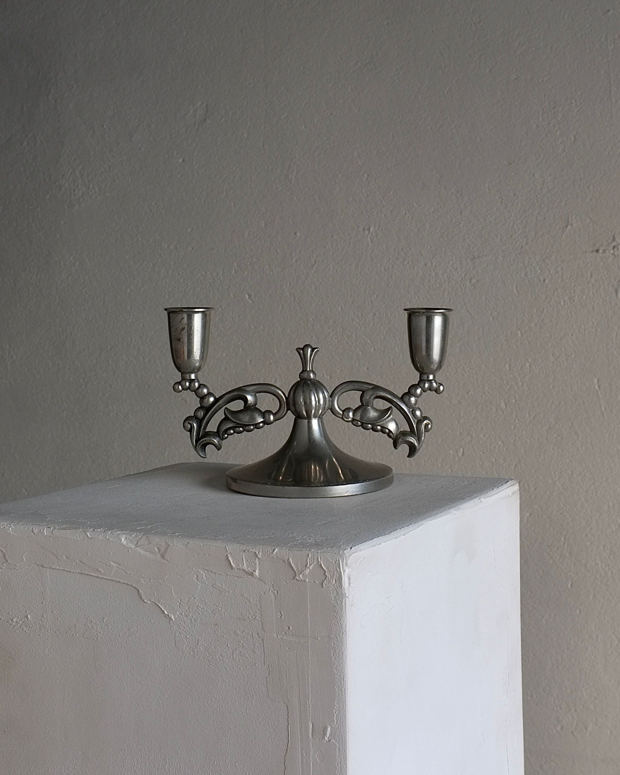 Swedish Grace Pewter Candleholder, 1930s