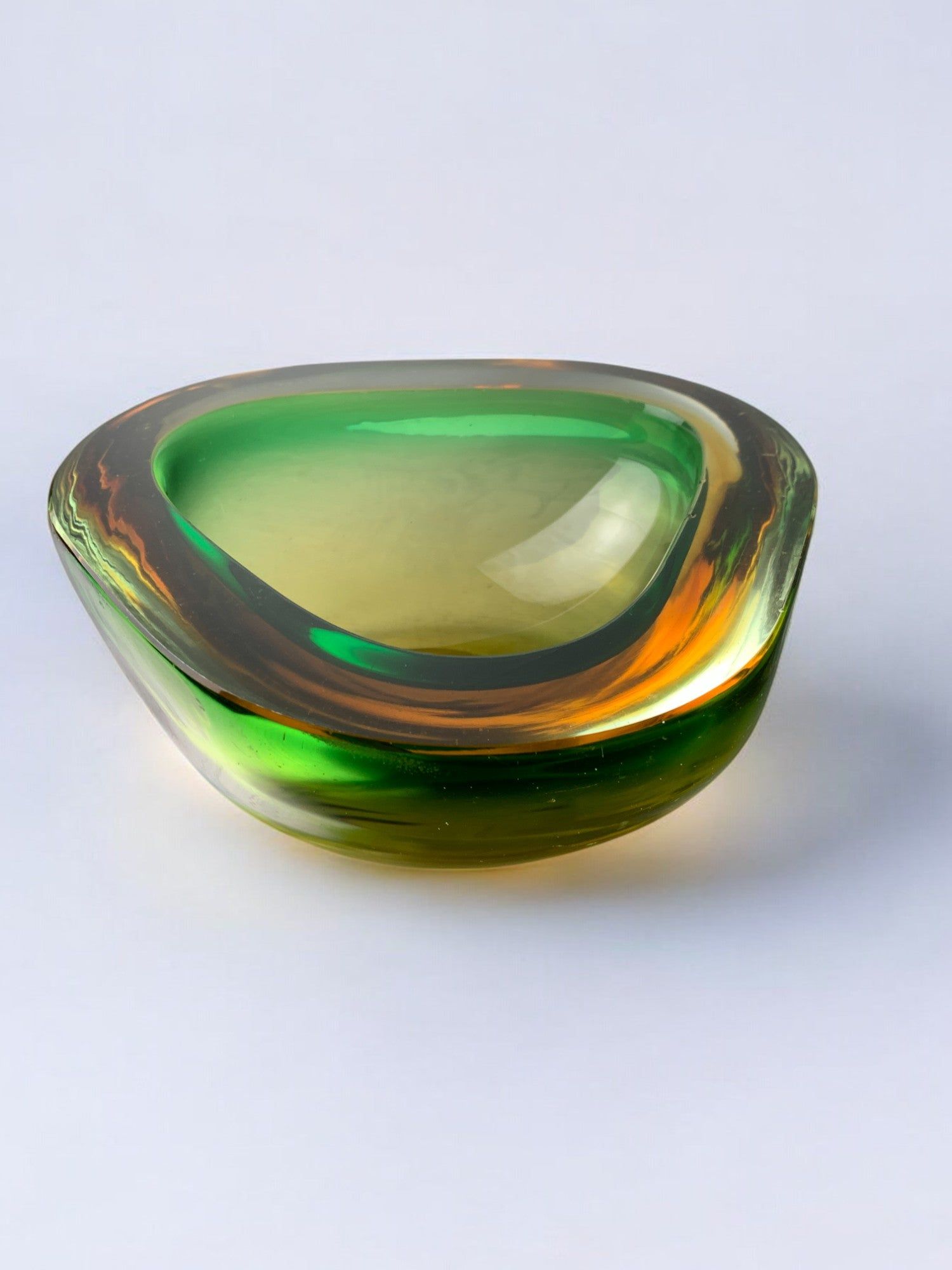 Vide-poches Sommerso par Seguso, Verre de Murano, Italie, Années 70