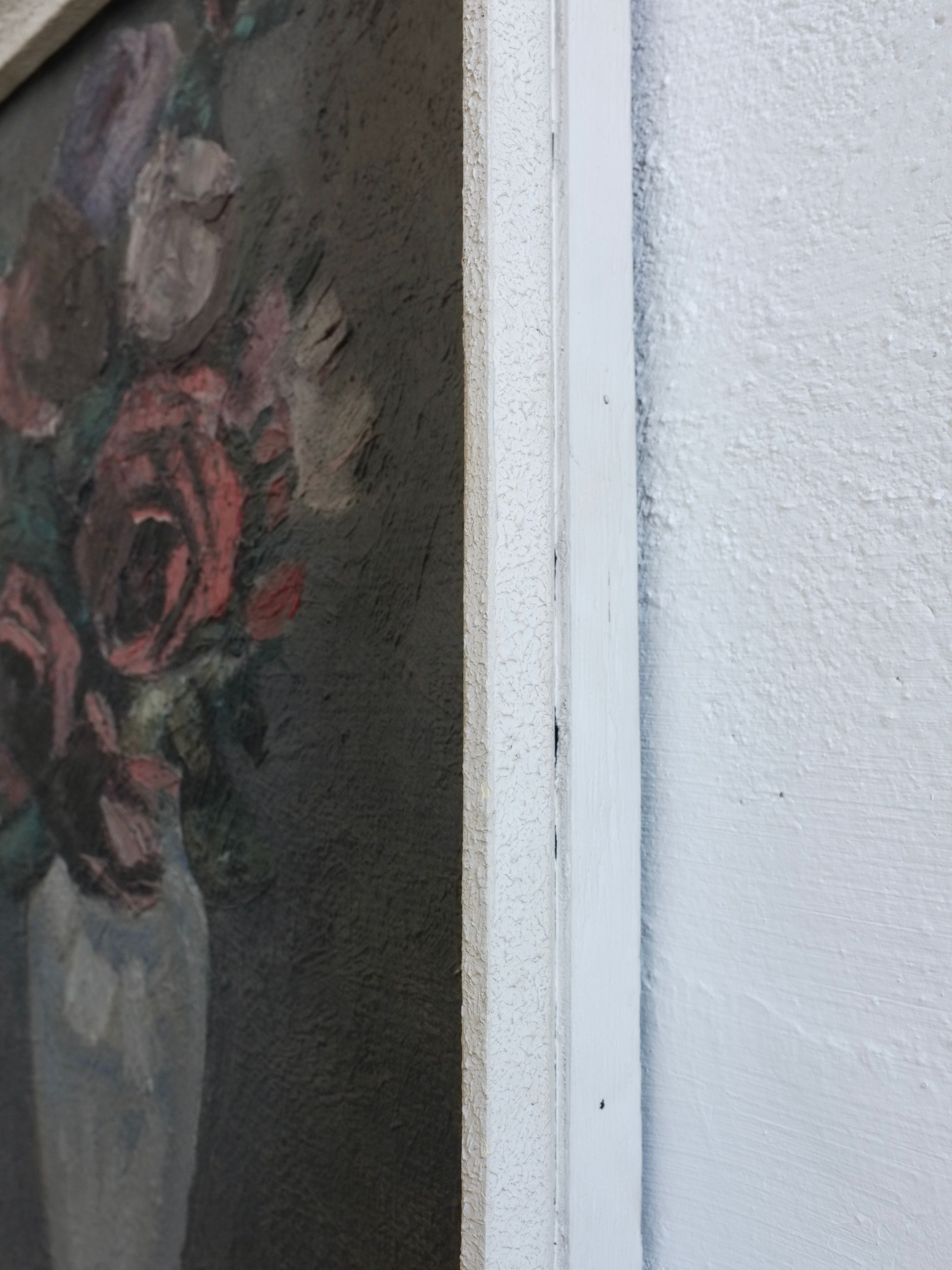 Still Life Oil Painting, Roses in Vase, 1910s