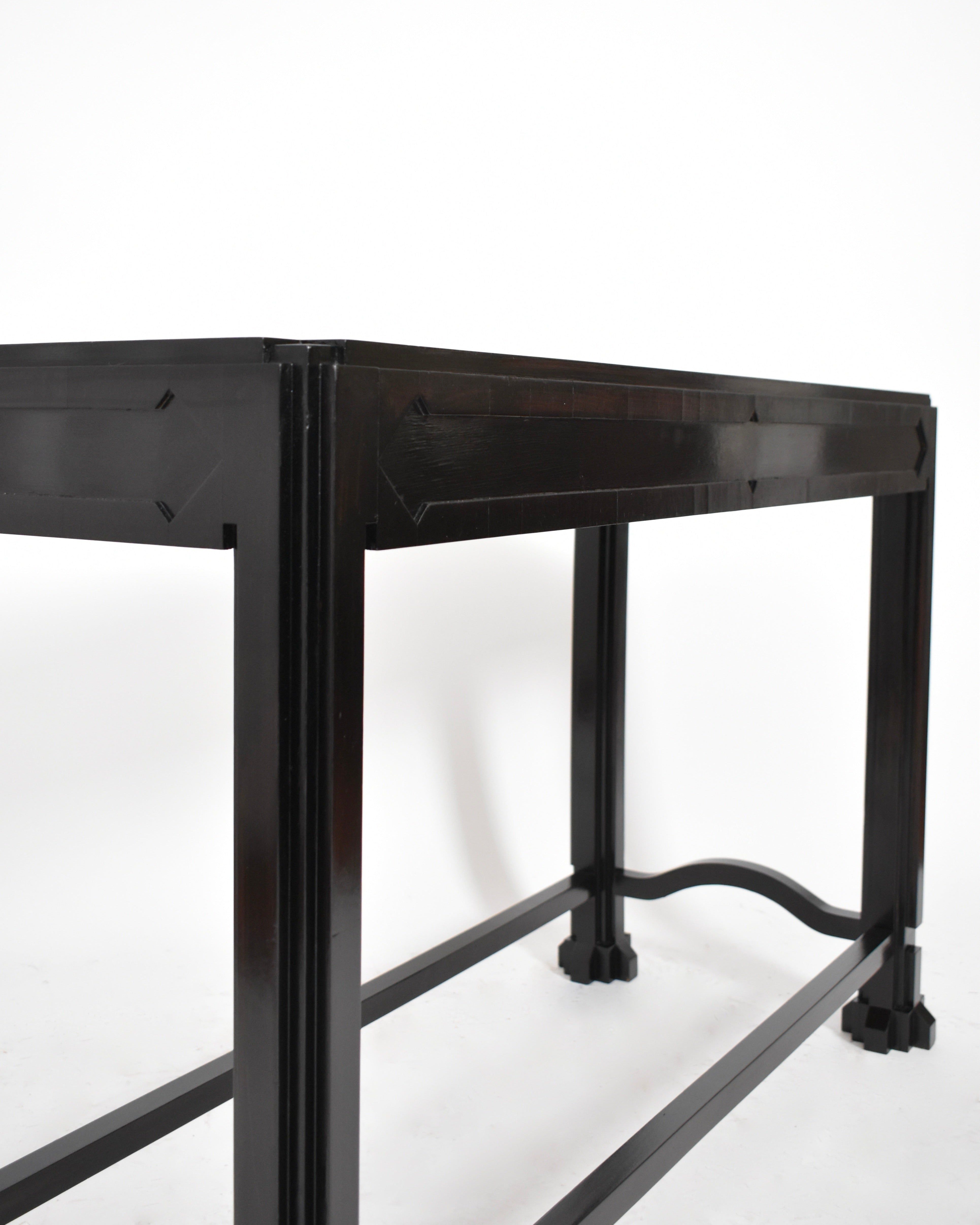 Ebonised Wooden Console, 1980s.