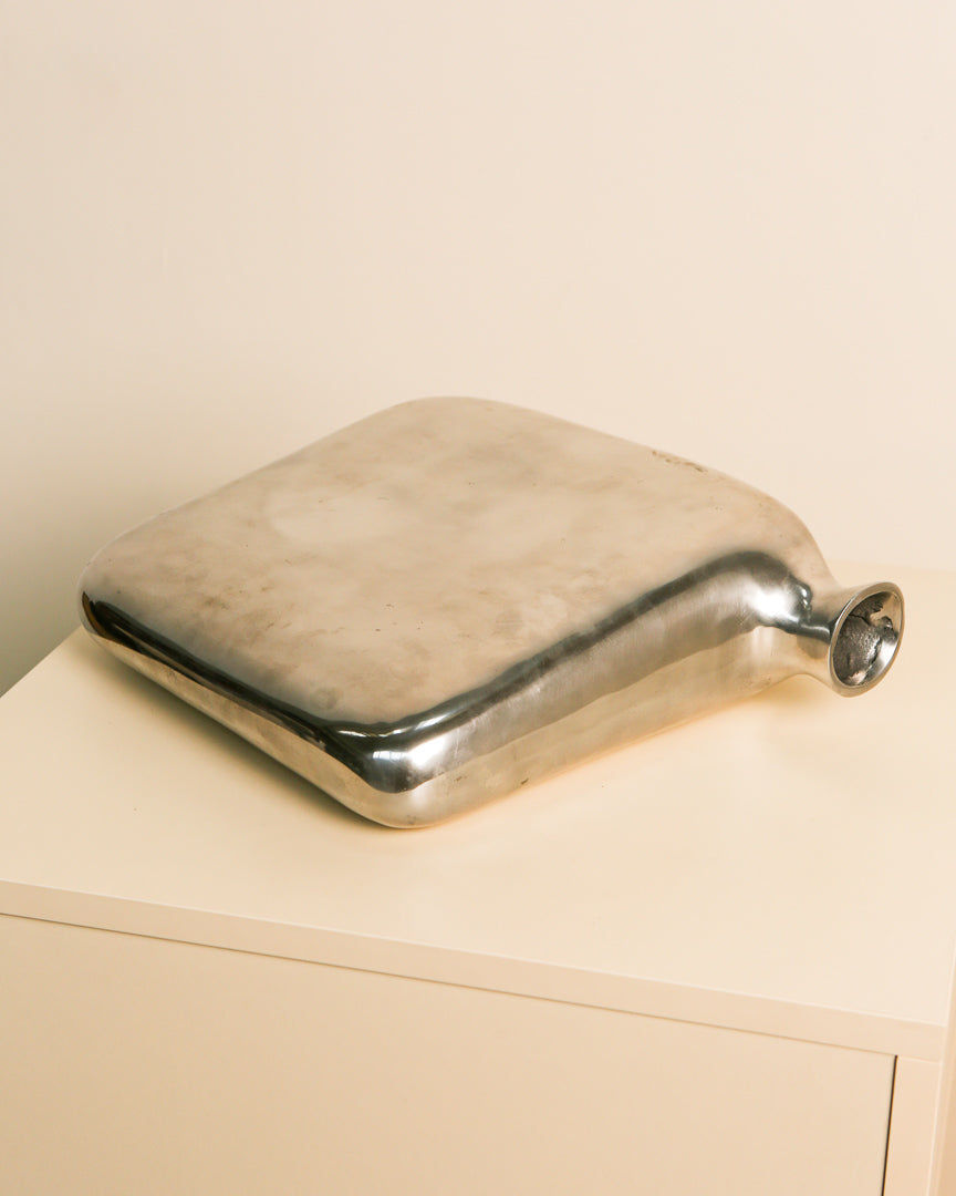Sculptural Vase in Cast Aluminum 80's