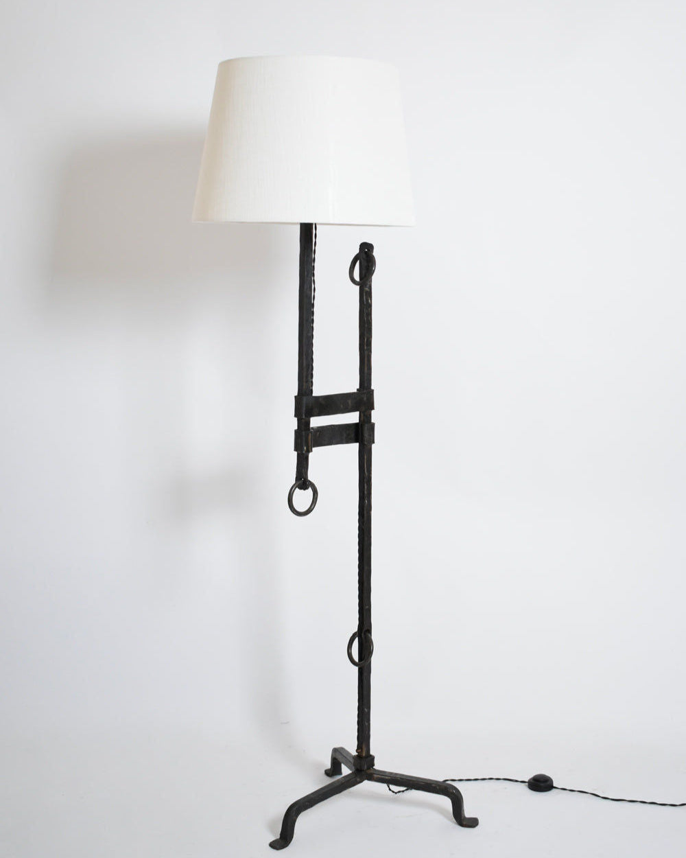 Tripod Wrought Iron Floor Lamp, 1950s.