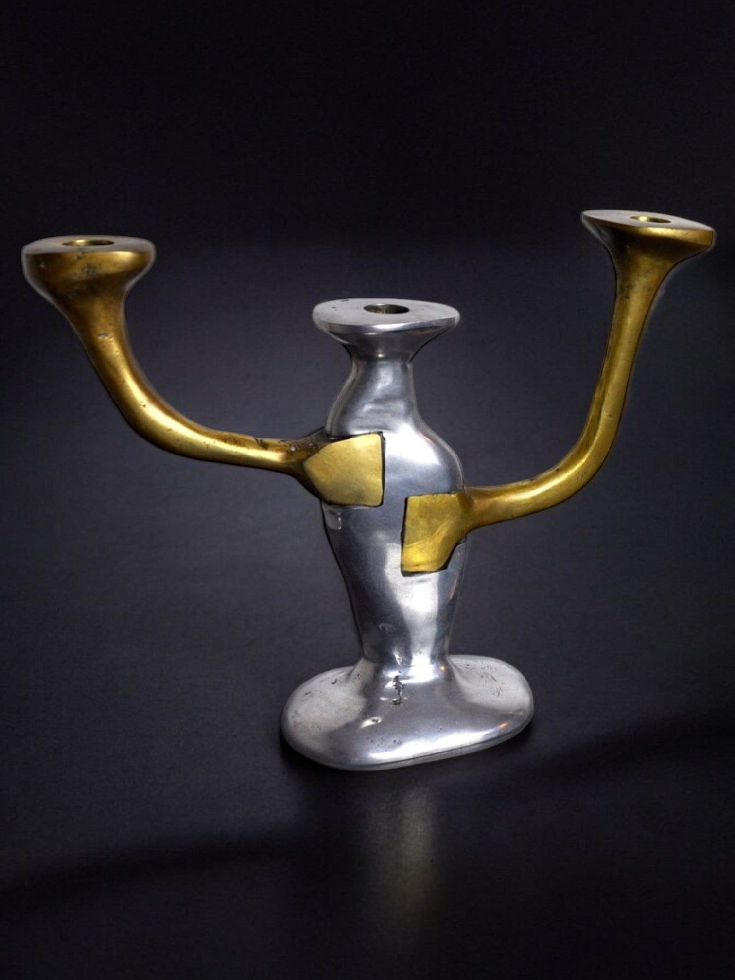 Pair of Brutalist Candleholders by David Marshall, 1980s