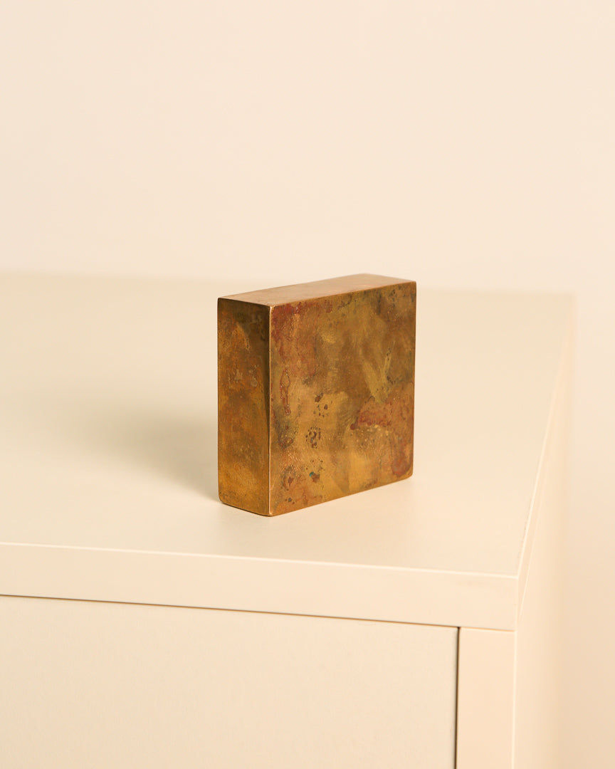 Cendrier carré en bronze par Monique Gerber années 60