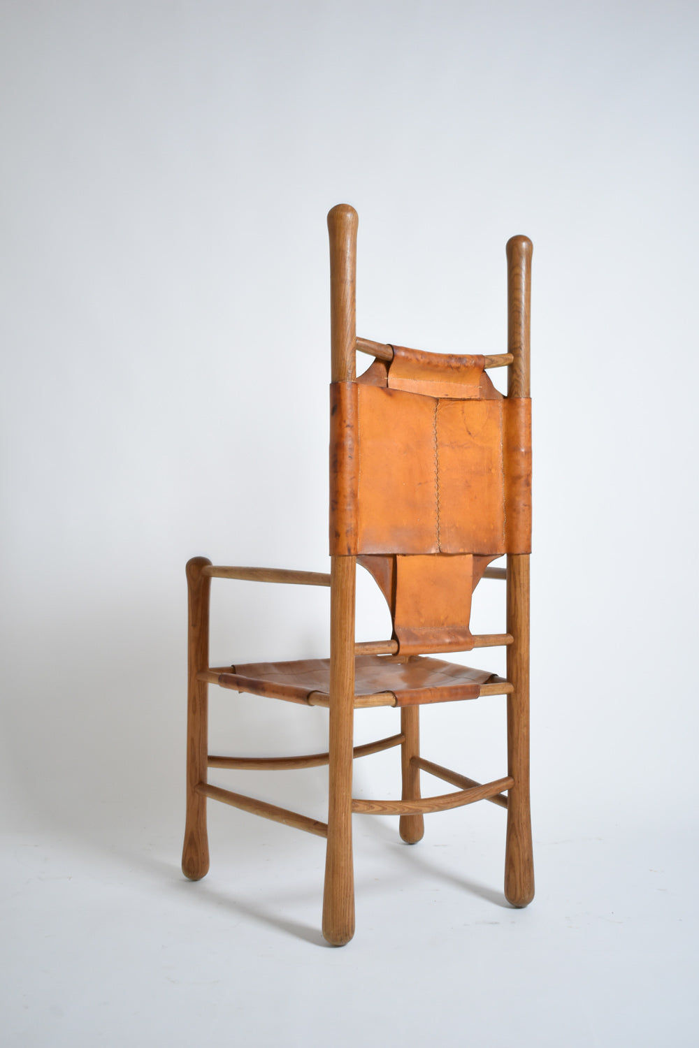 Oak and Leather Armchair, 1960s