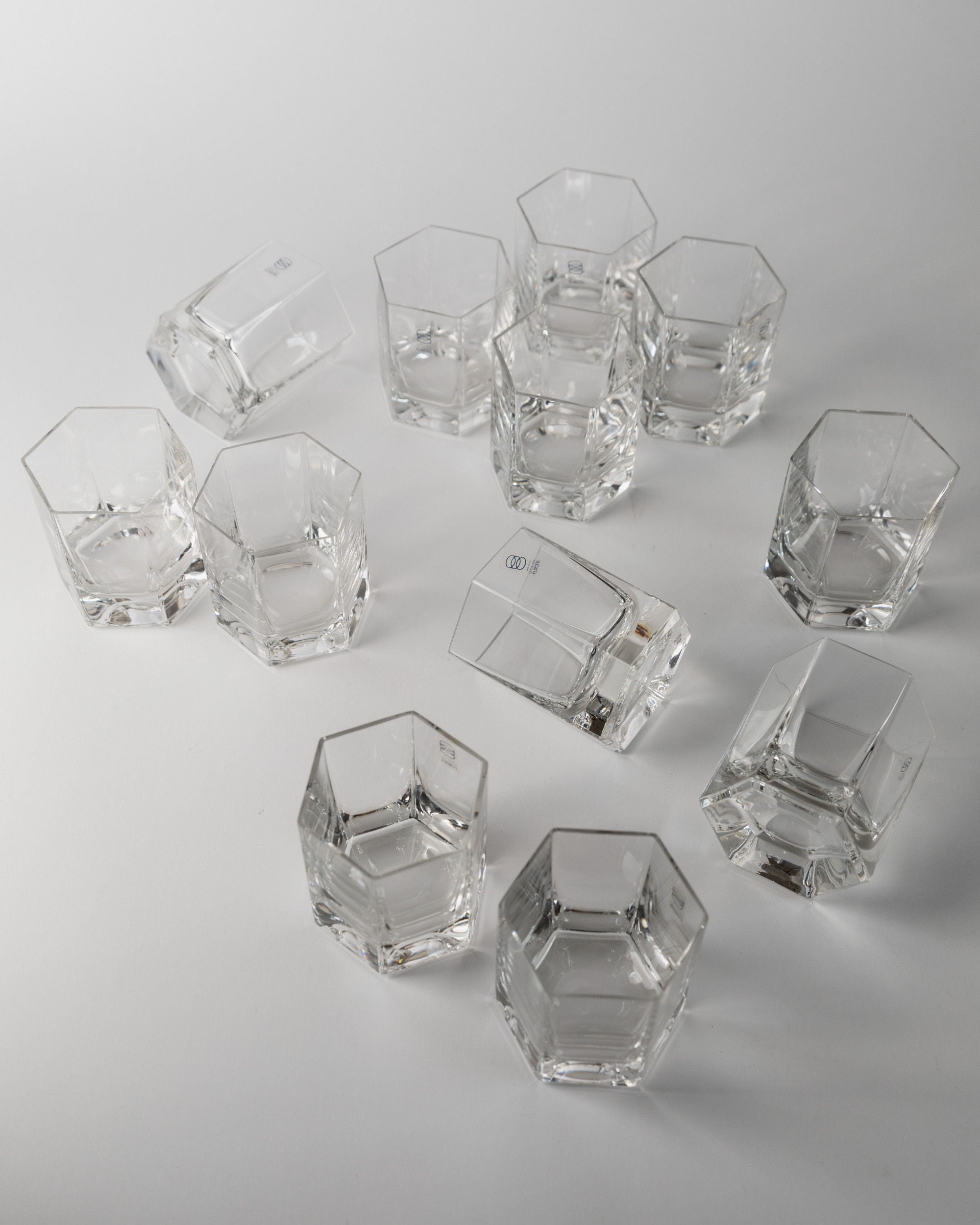 12 Drinking Glasses by Europa Cristalleria, 1980s