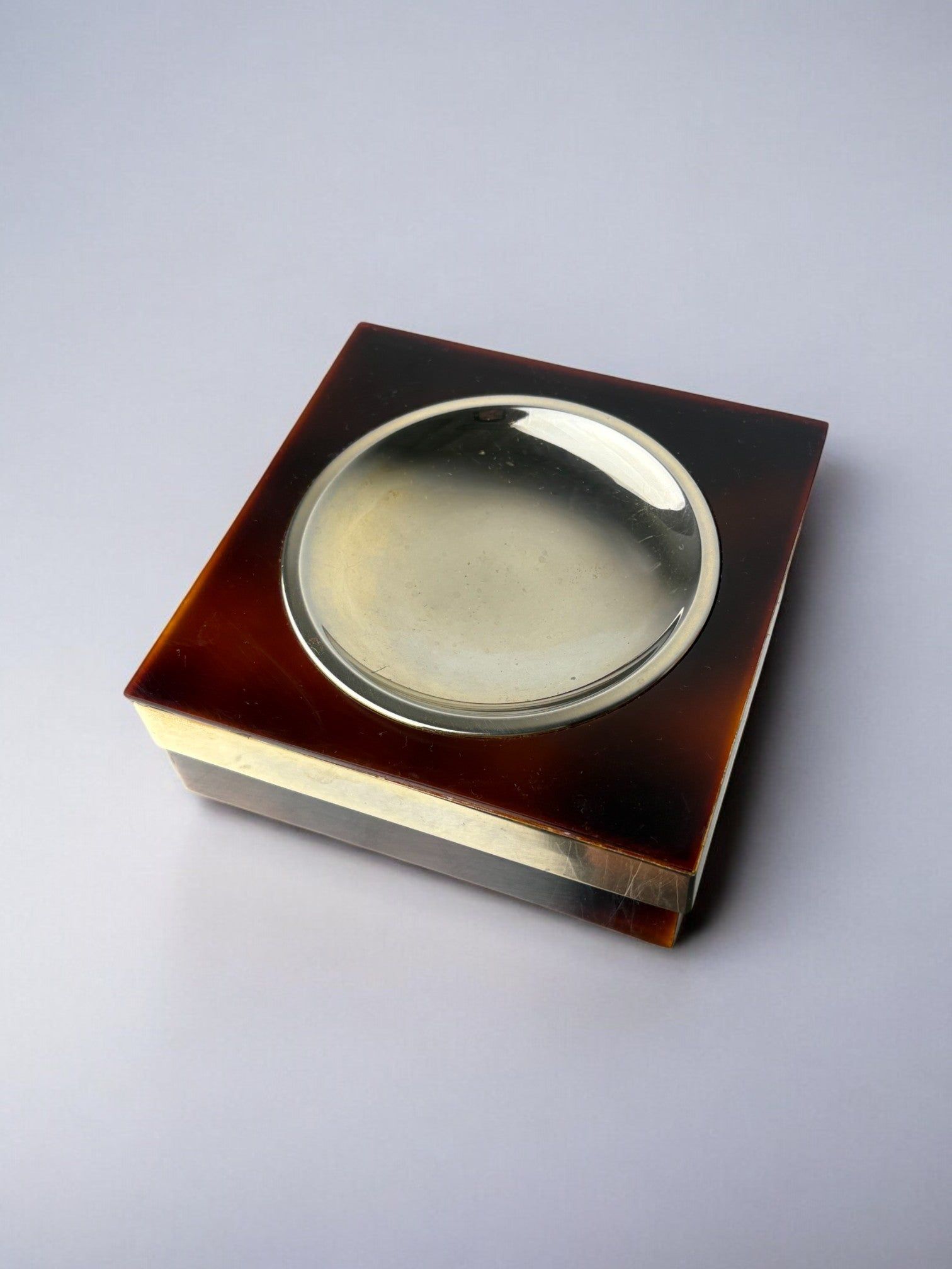 Vintage faux tortoise shell ashtray from 1970s Italy