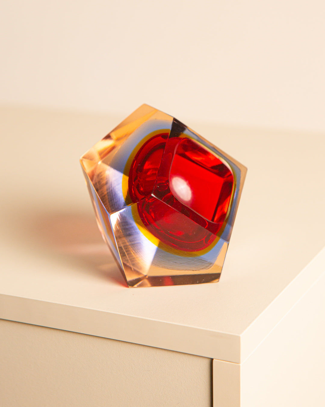 "Diamond" Ashtray Murano Glass by Flavio Poli for Seguso 60's