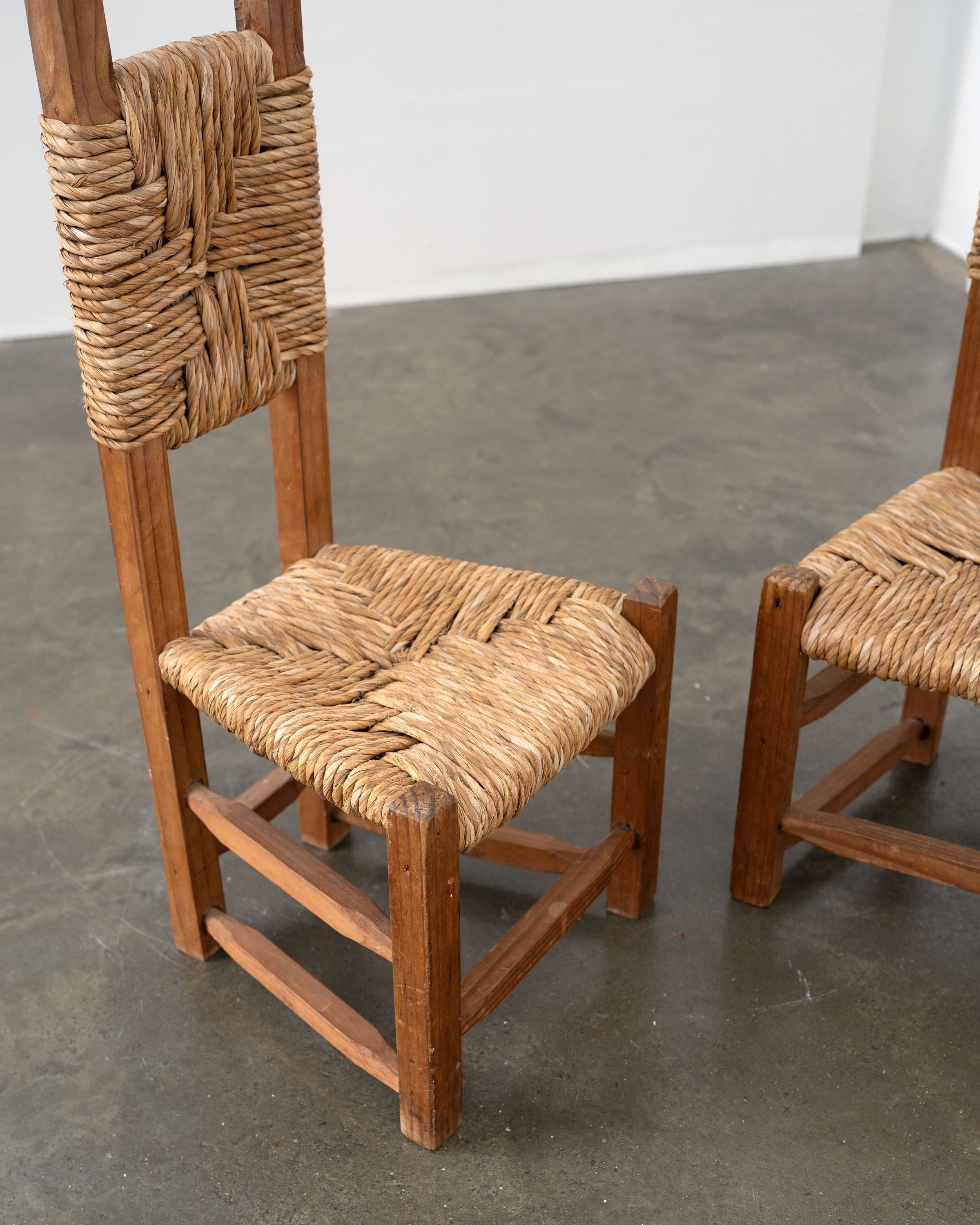 Little Chilean Pine and Rush Chairs by Tom Bogle