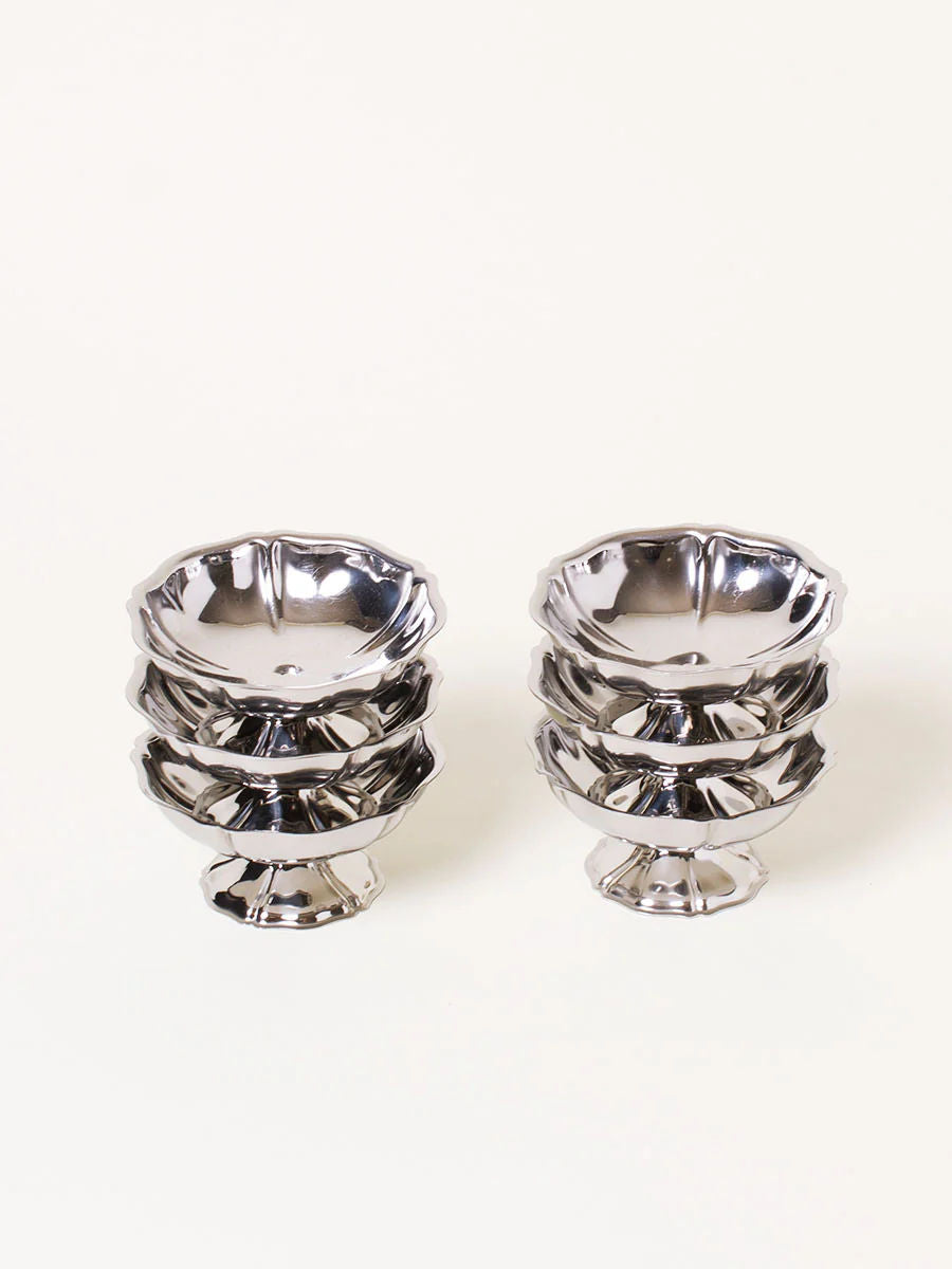 Set of 6 Large Silver Coupes