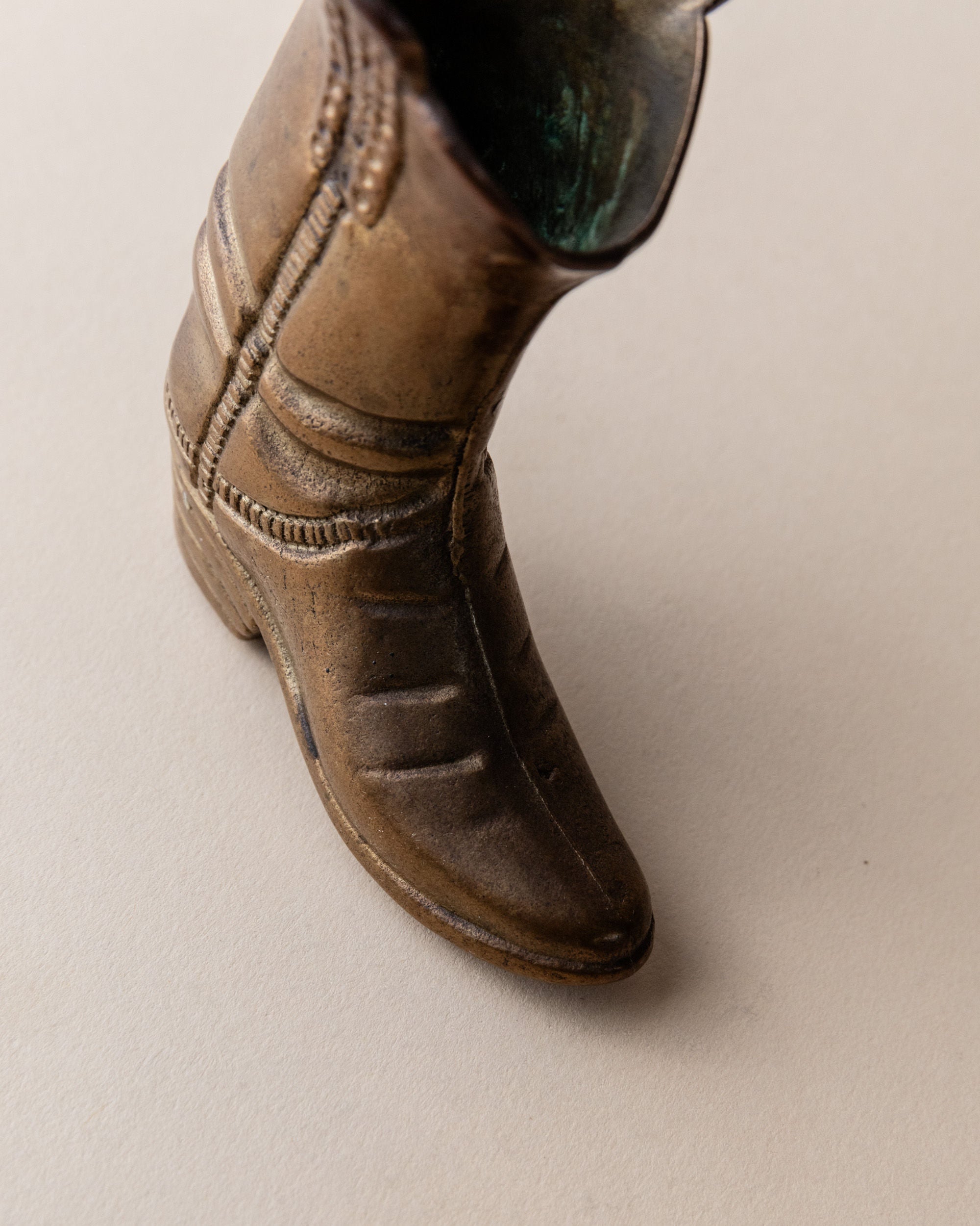 Brass Cowboy Boot Candle Holder, Italy 1980s