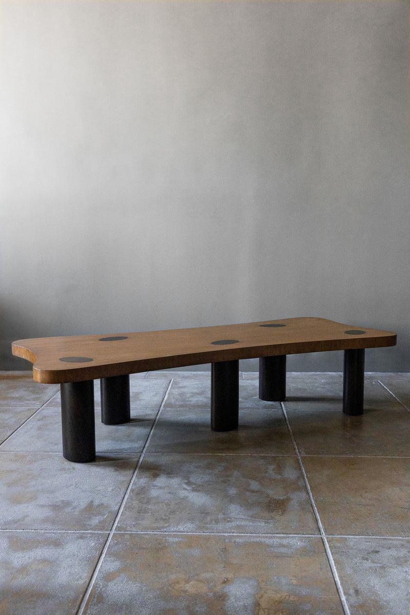 Borgo Coffee Table — angled view highlighting wooden top and black legs