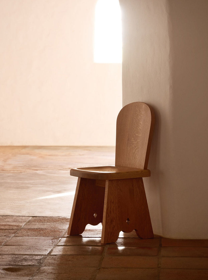 Handcrafted Rambling Chair in Natural French Oak Wood with traditional design