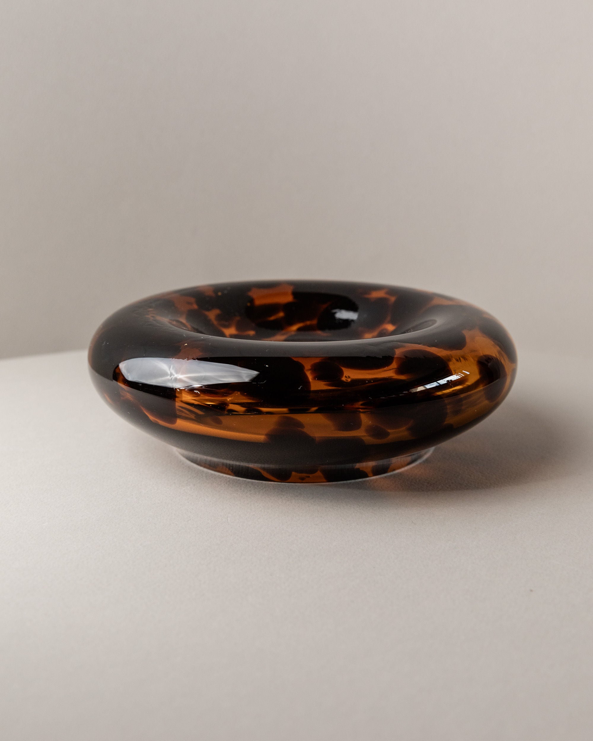 Set of Murano Glass Vase and Bowl - Tortoise,  Italy 80s