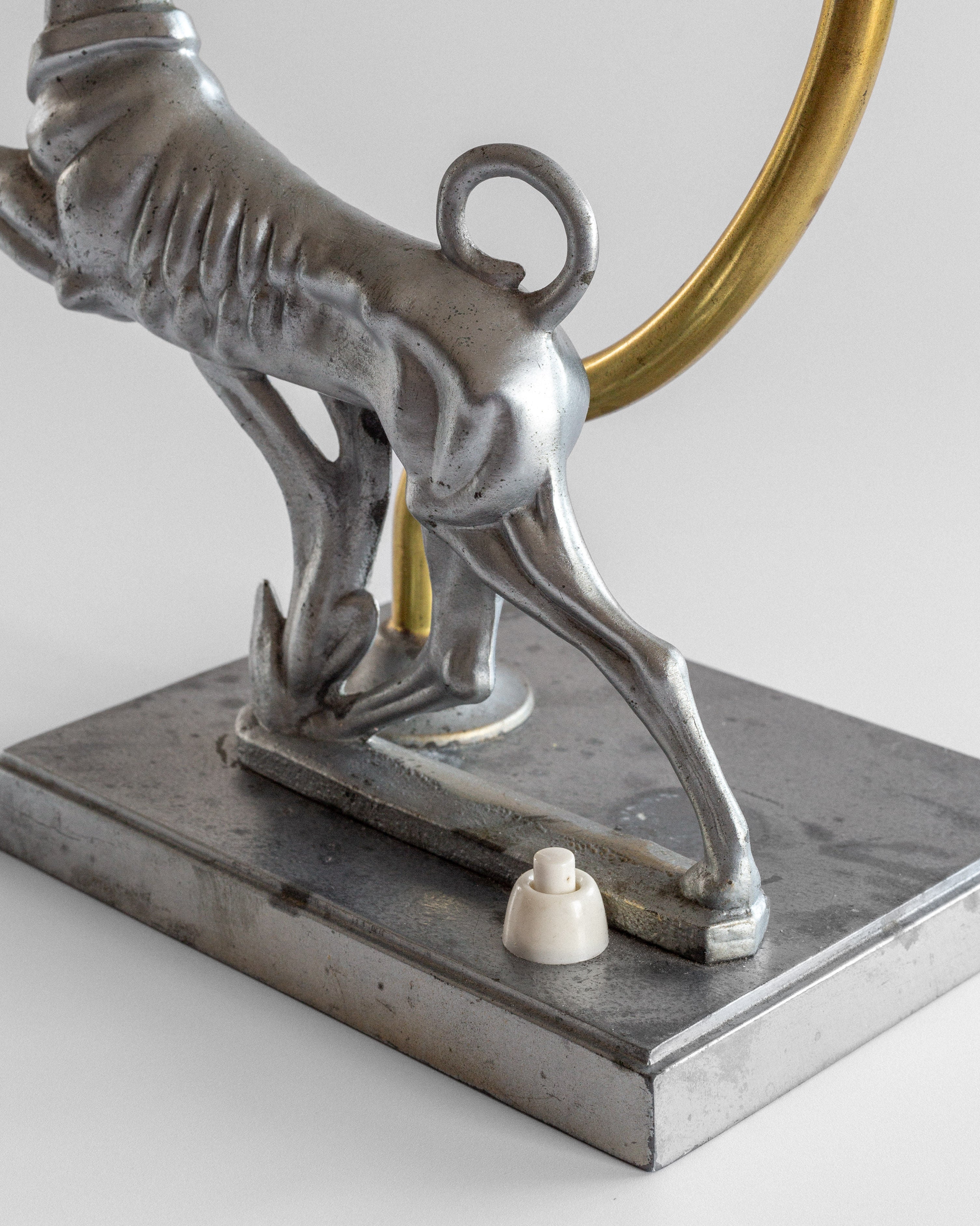 Art Deco Greyhound Table Lamp, 1930s