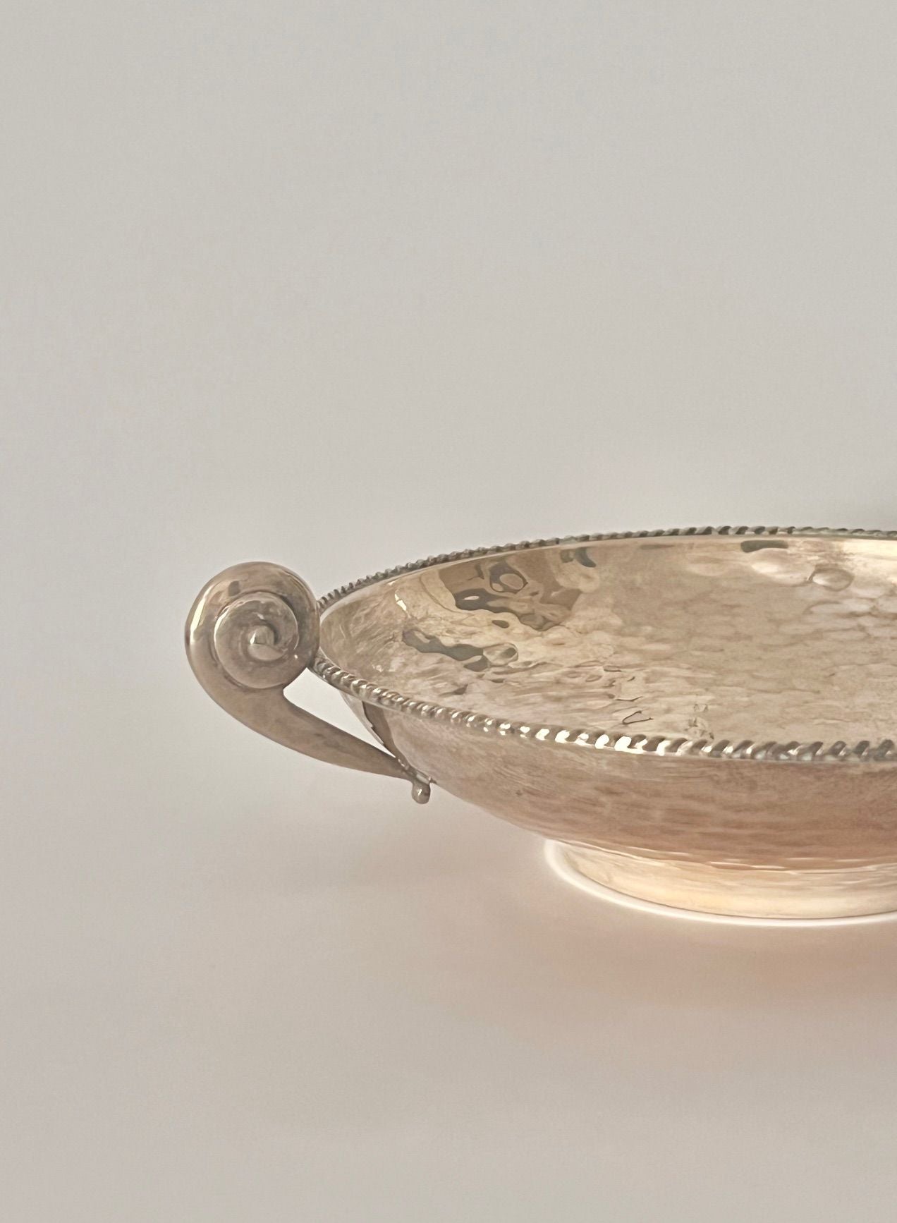 Sterling Silver Bowl with Shell Shaped Handles