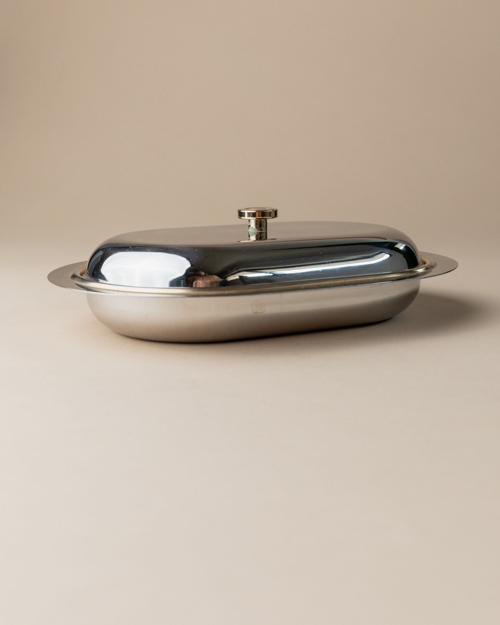 Stainless Steel Butter Dish, Italy 1970s