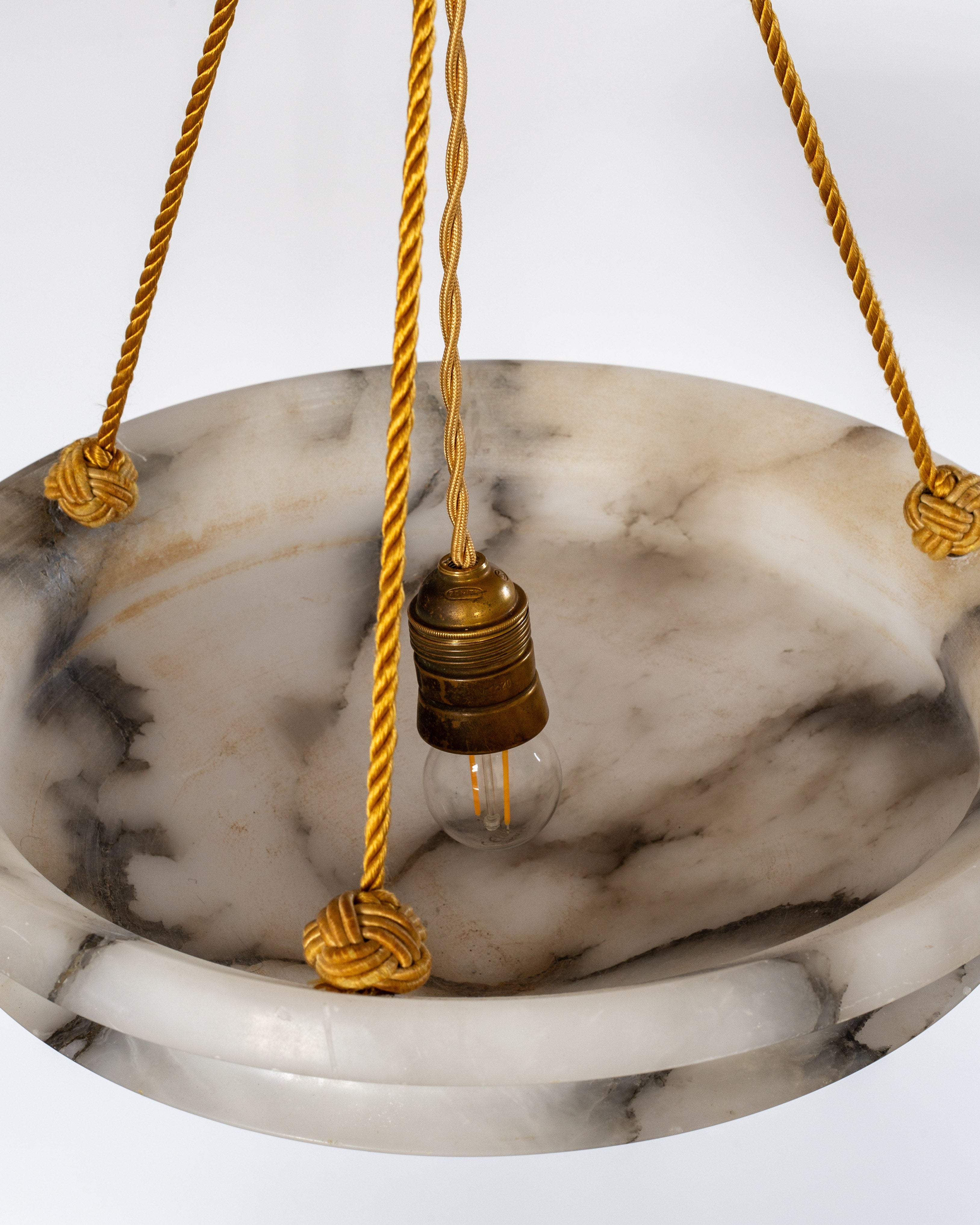Art Deco Diamond Alabaster Pendant