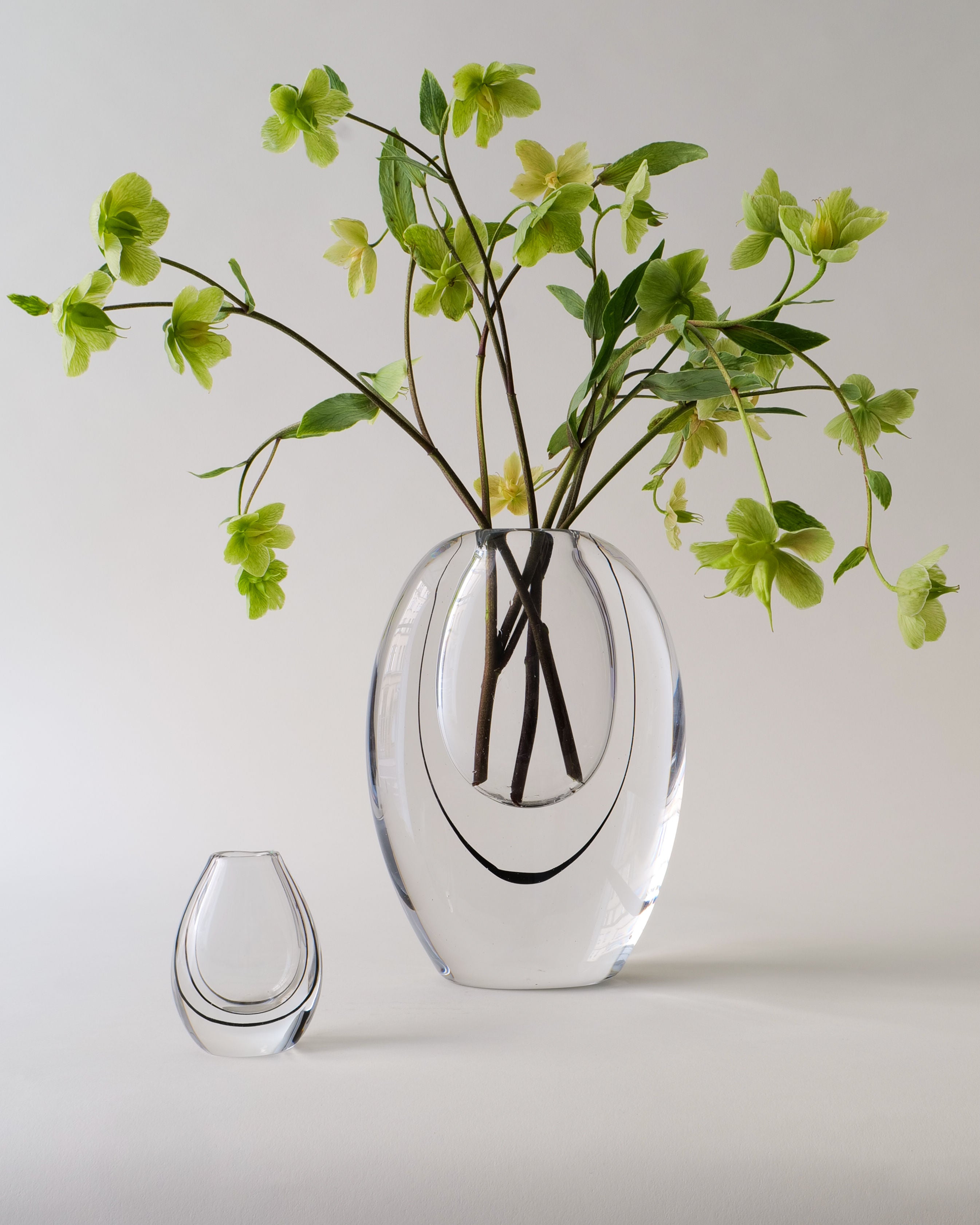 Vicke Lindstrand Glass Vase Pair 1950s