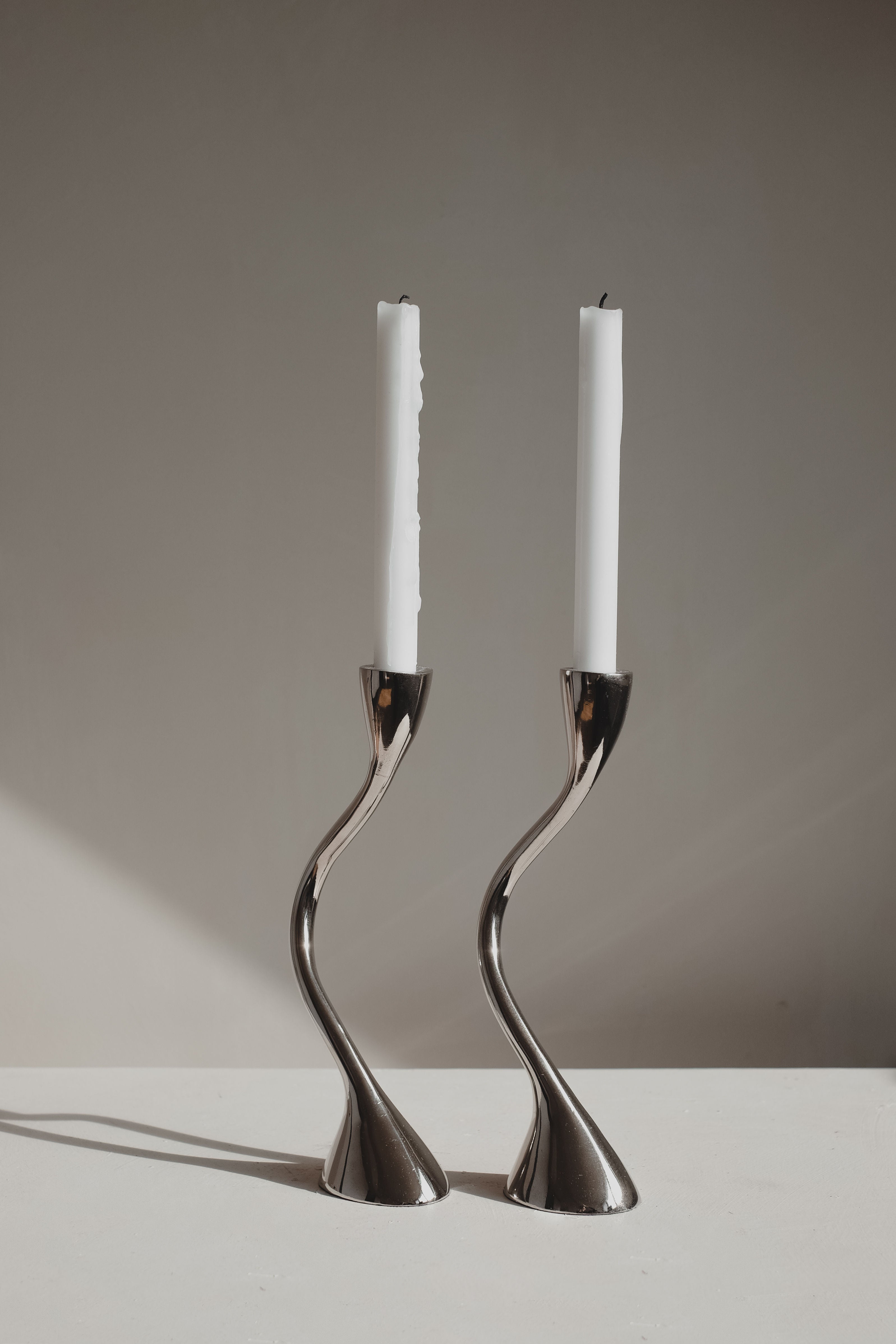 Pair of Zigzag Candleholders 1970s