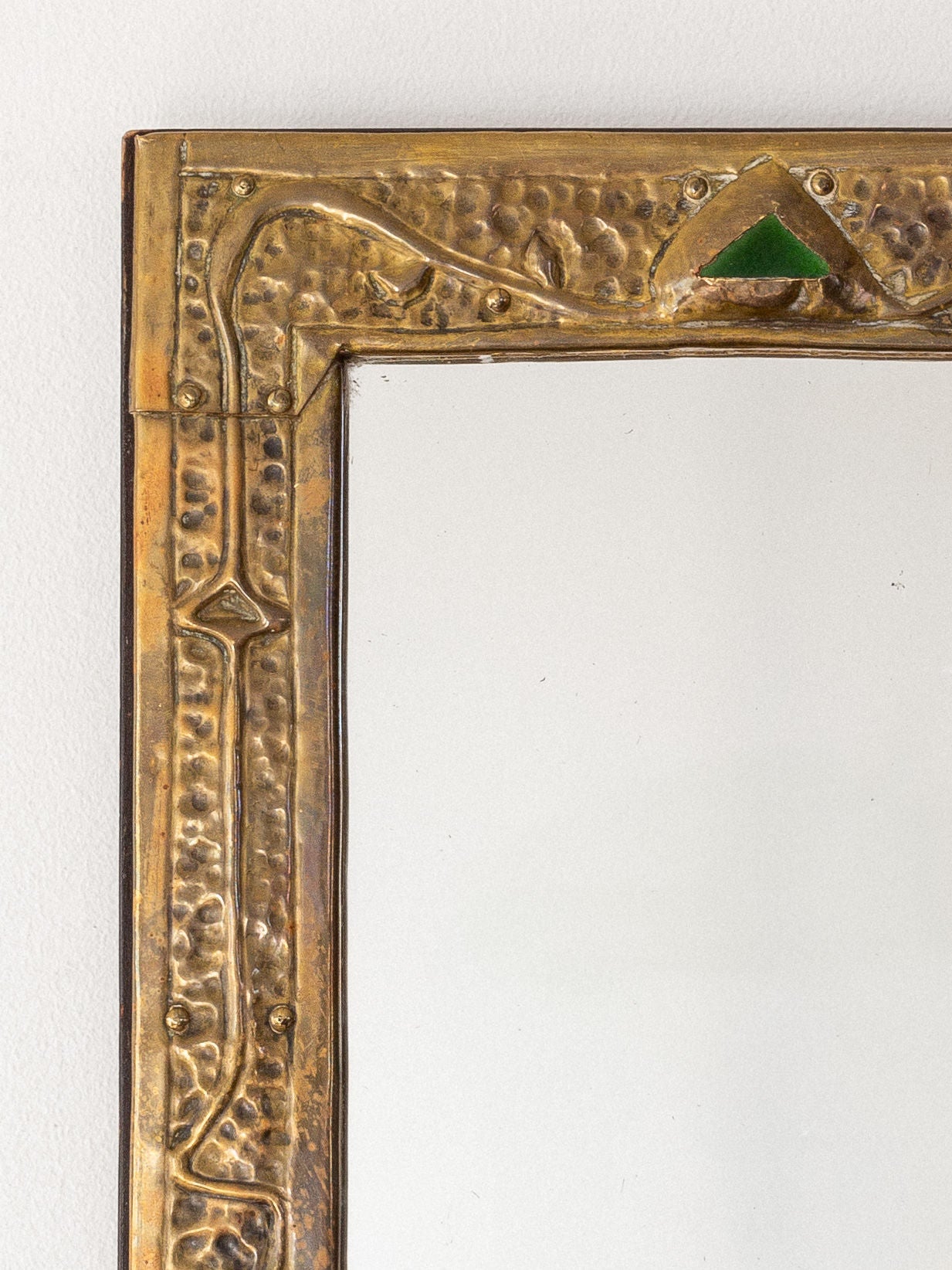 Art Nouveau Brass Wall Mirror