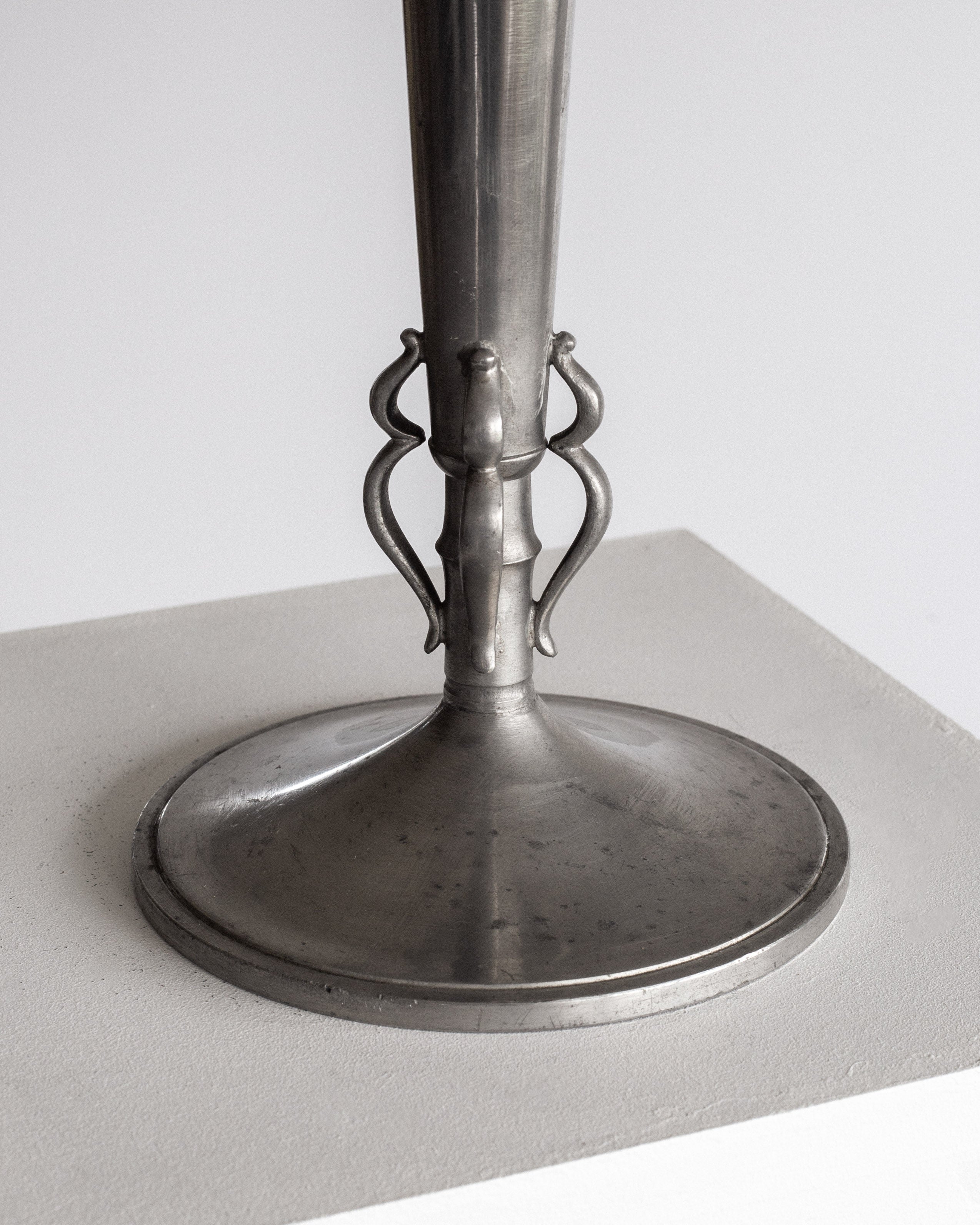 Art Deco Pewter Trumpet Vase, 1935