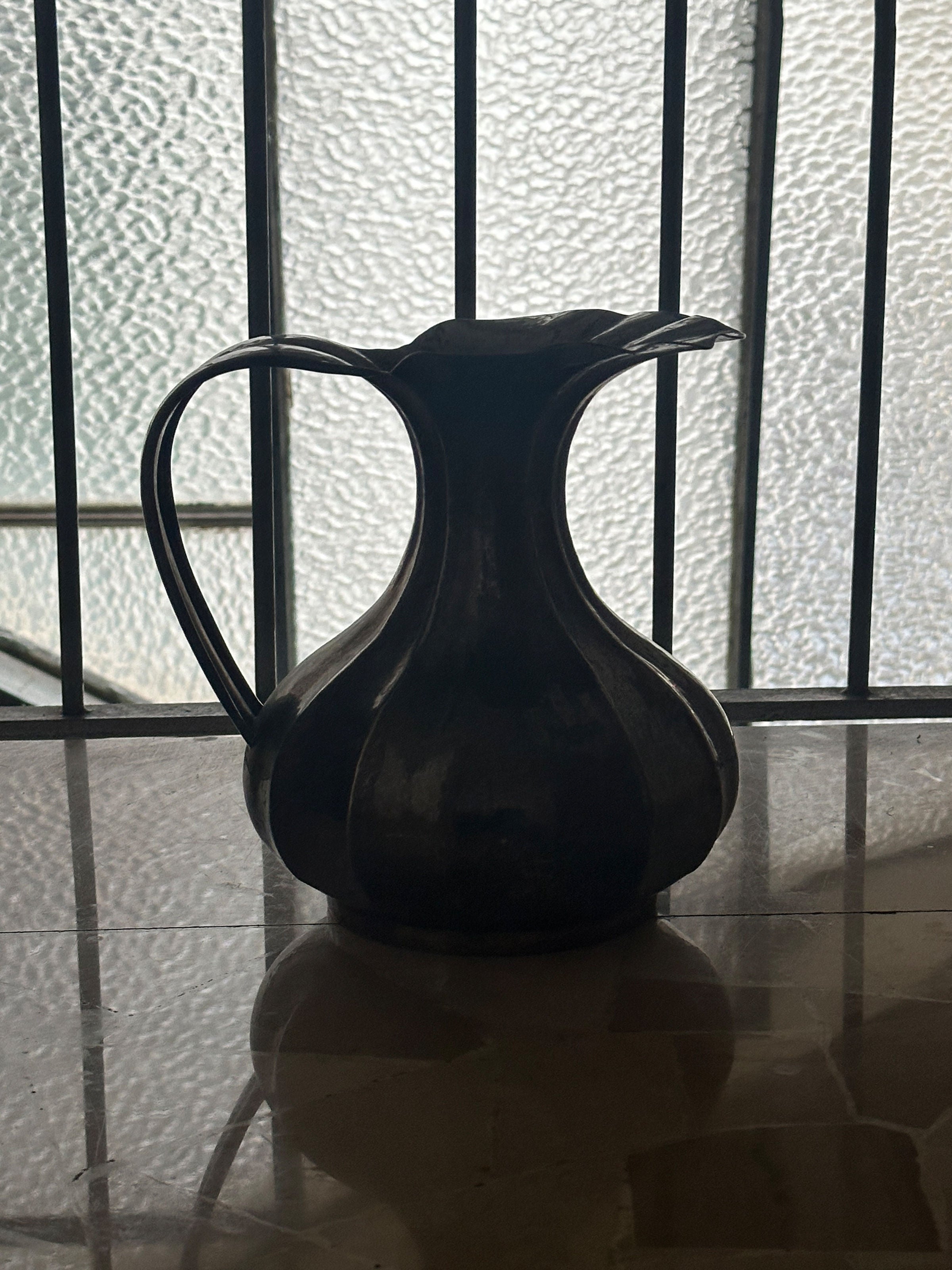 Silver-plated Handmade Art Nouveau Metal Vase