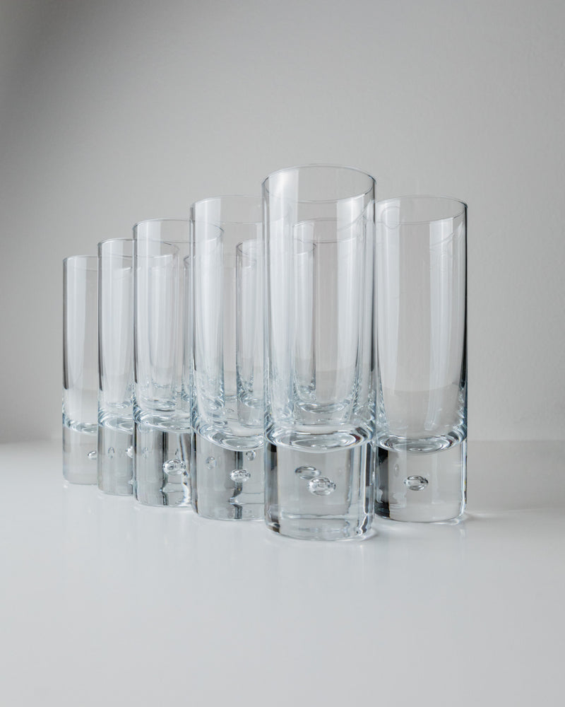 Set of 10 Murano crystal water glasses from 1970s Italy