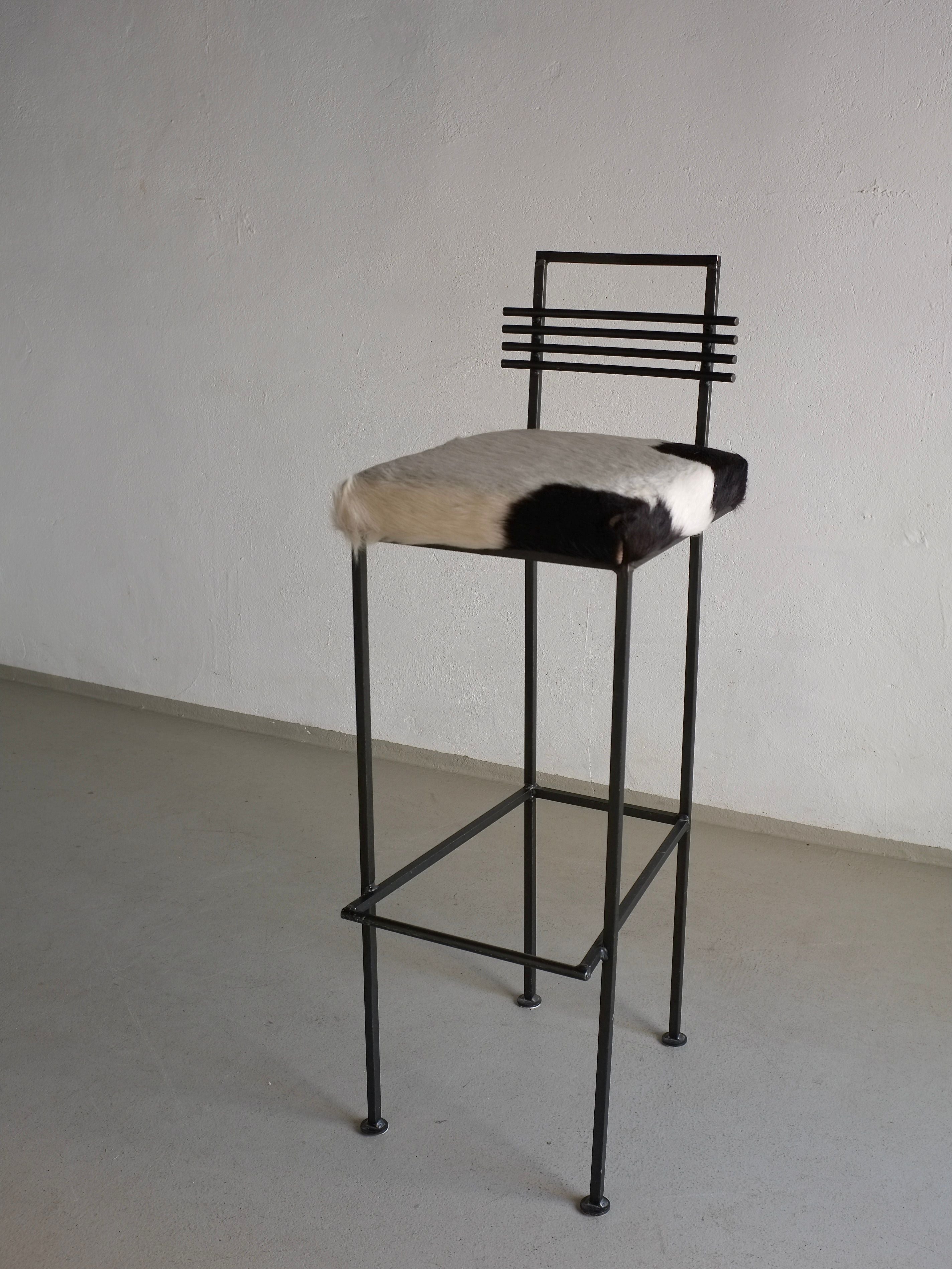 3 Wrought Iron Bar Stools by Olsson & Dam 1990s