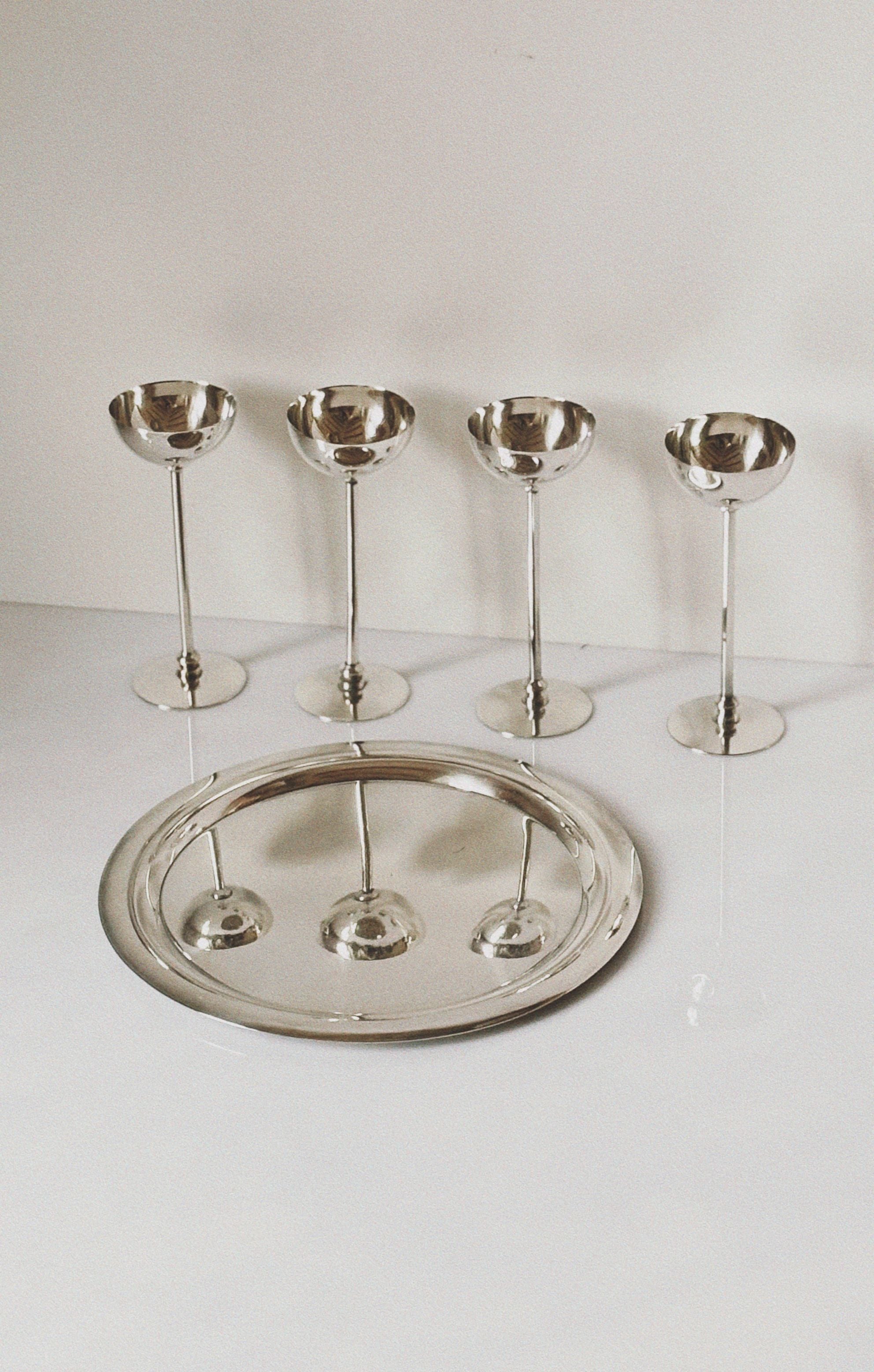 Silver Plated Server Set, Poland 70s