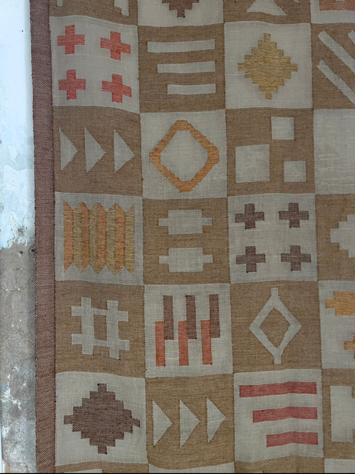 Large Abstract Wool Wall Tapestry, Sweden, 1988