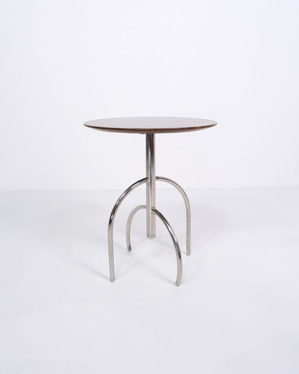 Postmodern Granite and Steel Side Table