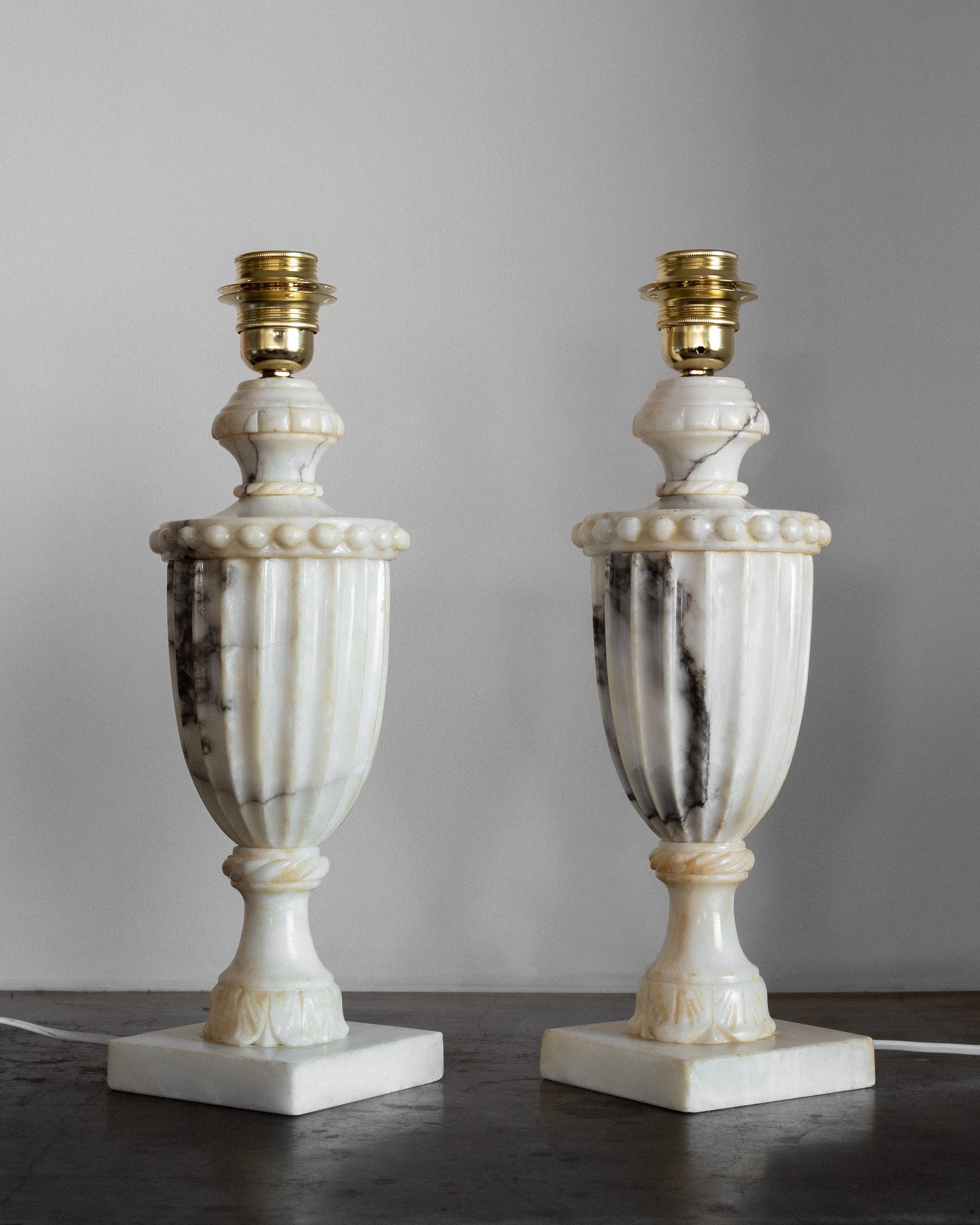 Pair of Italian Alabaster Table Lamps