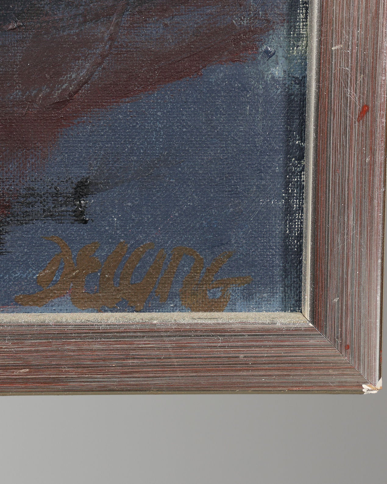 Grande huile sur toile par Stig Delang (1912-1995)