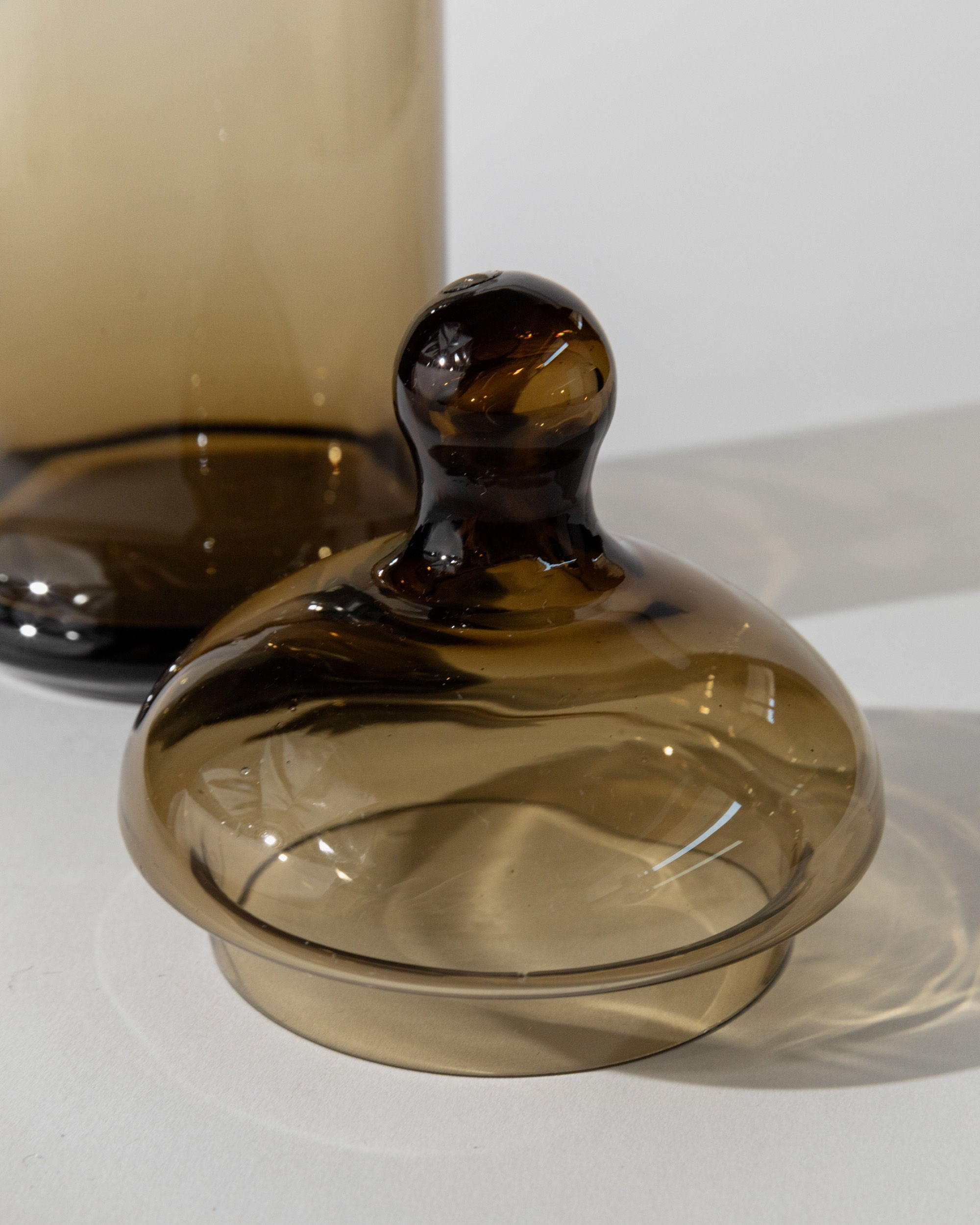 Amber Glass Lidded Box, Italy 1970s